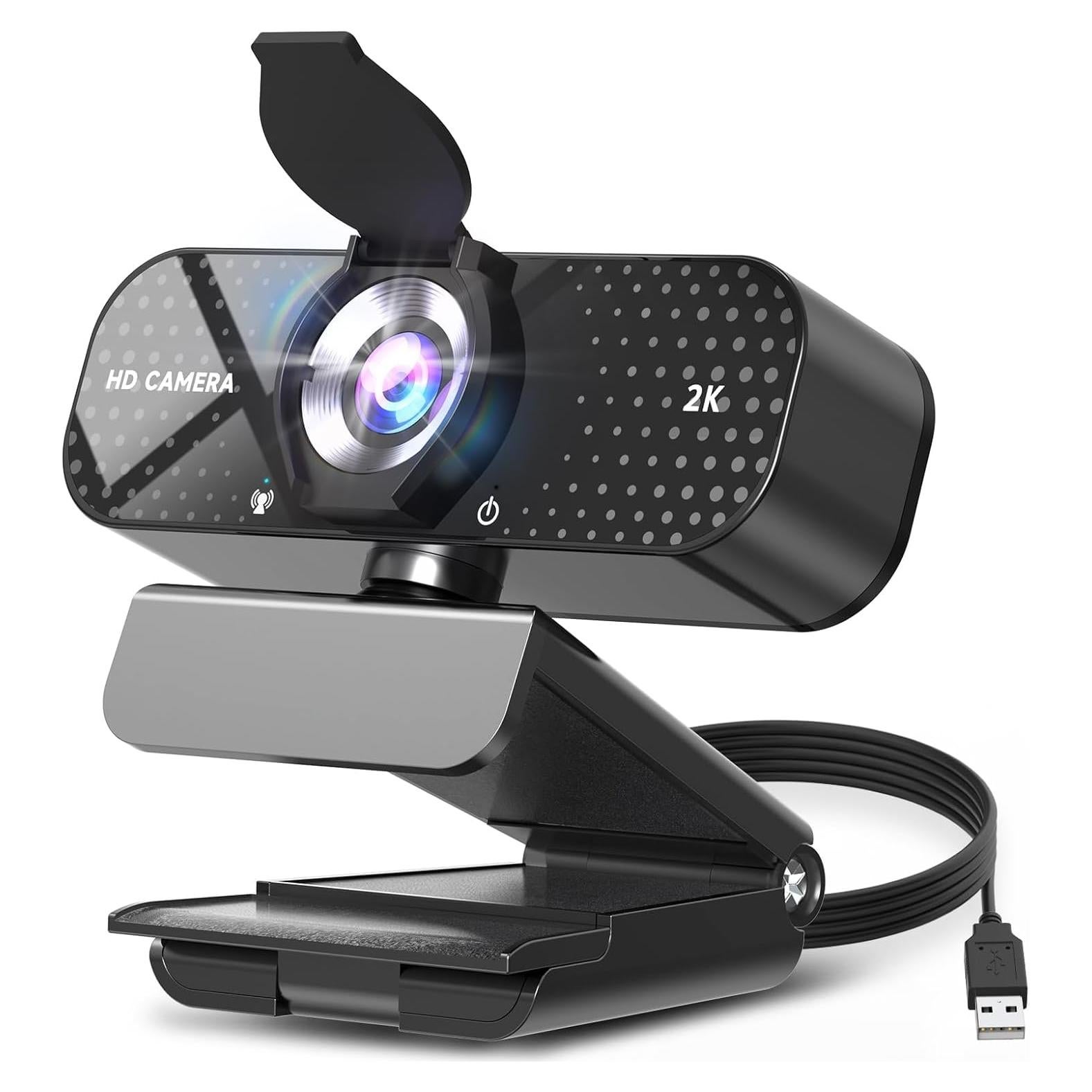 Cámara Web 2K HD TRAUSI con Micrófono y Cubierta Privacidad