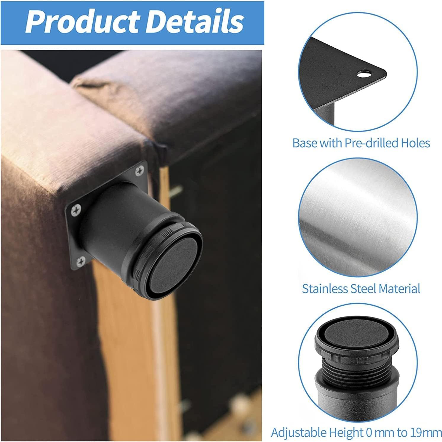 Piernas Ajustables de Mueble Masendelk 5 cm Acero Inoxidable Negras