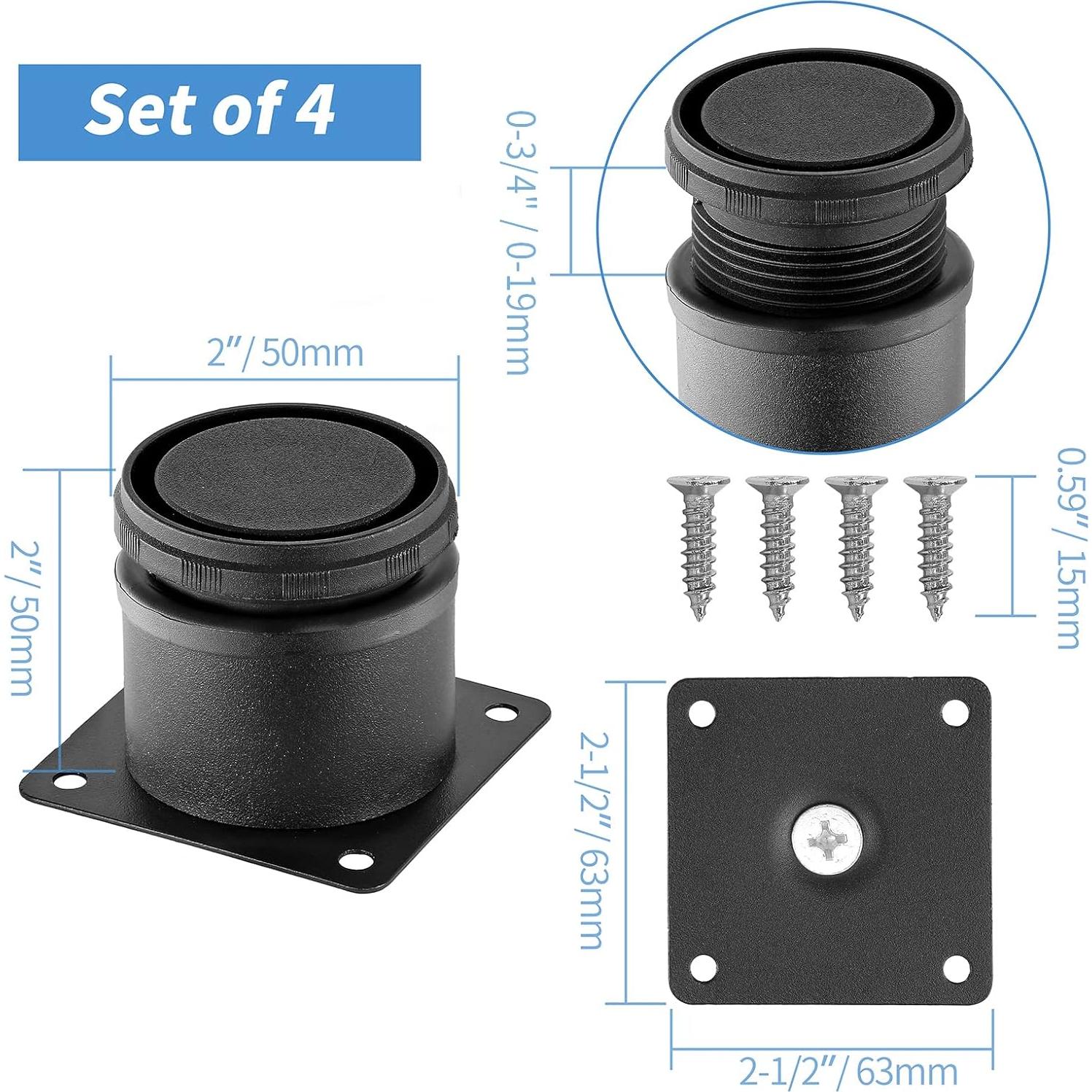 Piernas Ajustables de Mueble Masendelk 5 cm Acero Inoxidable Negras