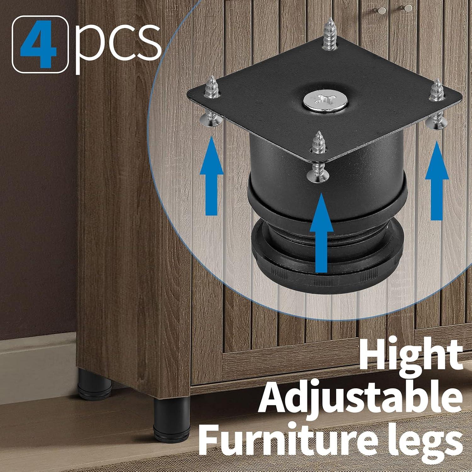 Piernas Ajustables de Mueble Masendelk 5 cm Acero Inoxidable Negras