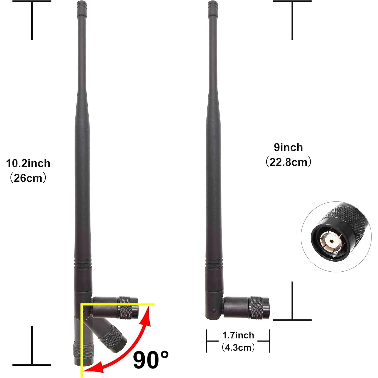 Antena LoRa 915MHz Tenmory 3dBi RP-TNC Macho 2 Pcs