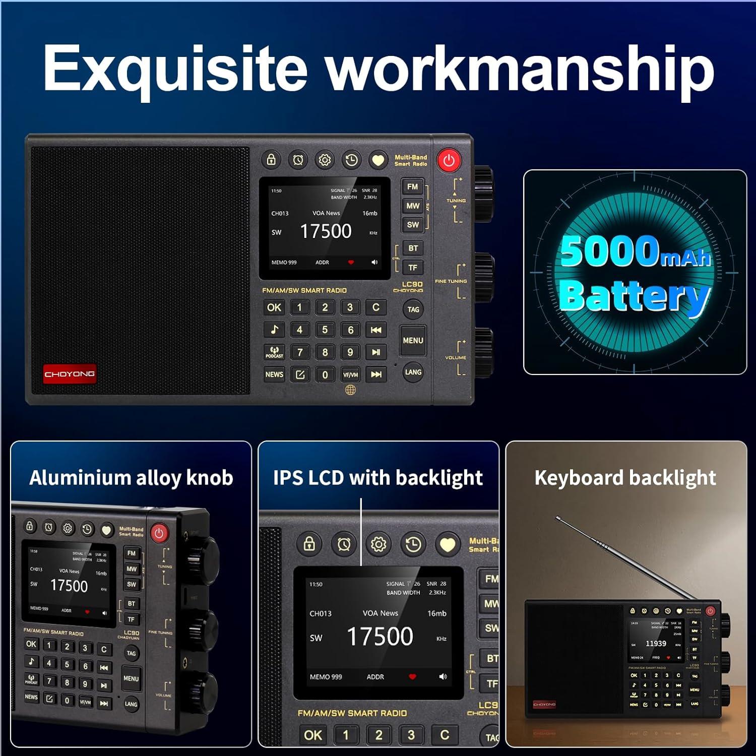 Radio Inteligente Portátil Choyong LC90 Multi-Banda WiFi 4G