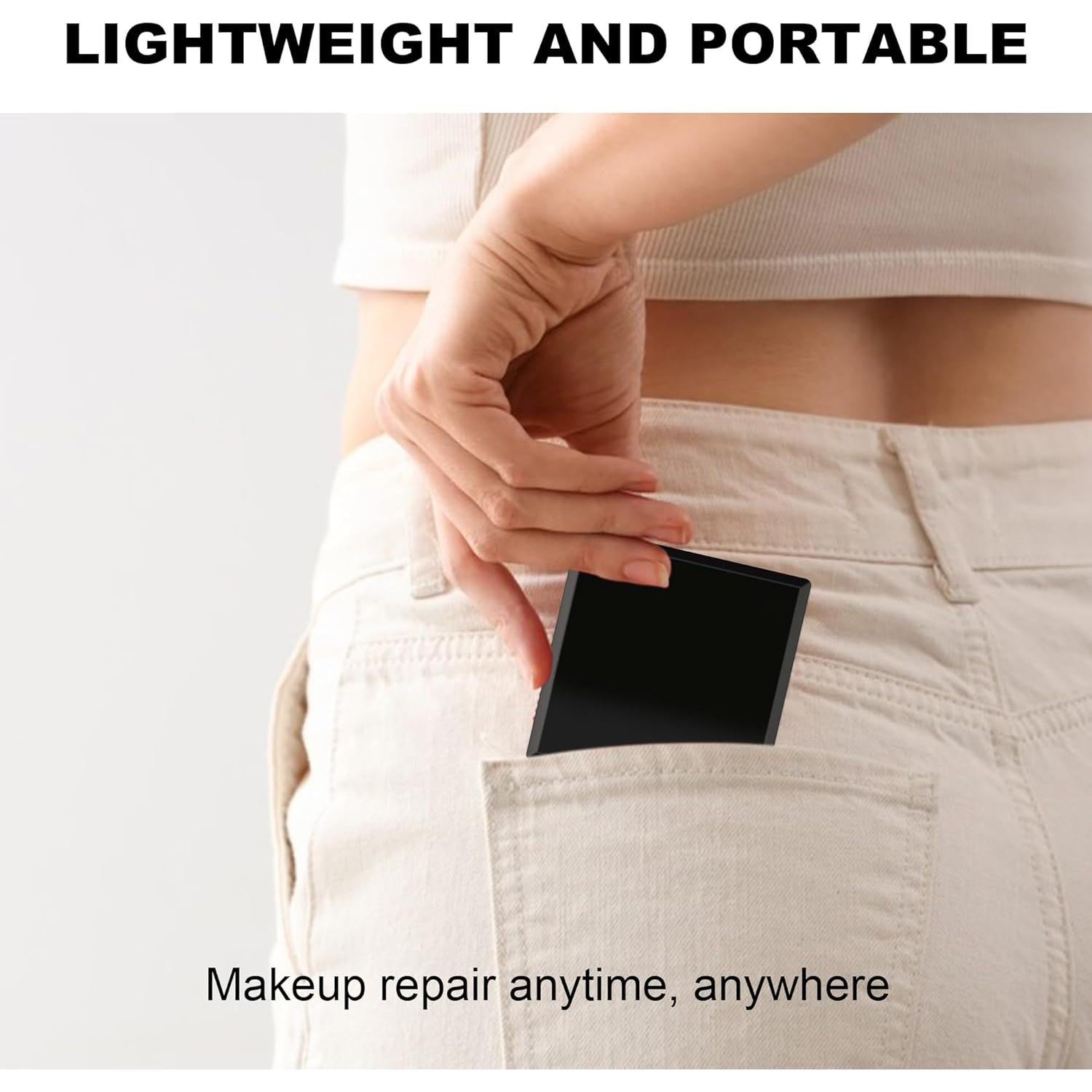 Espejo de Maquillaje de Viaje QUELIEN Negro con Luz LED