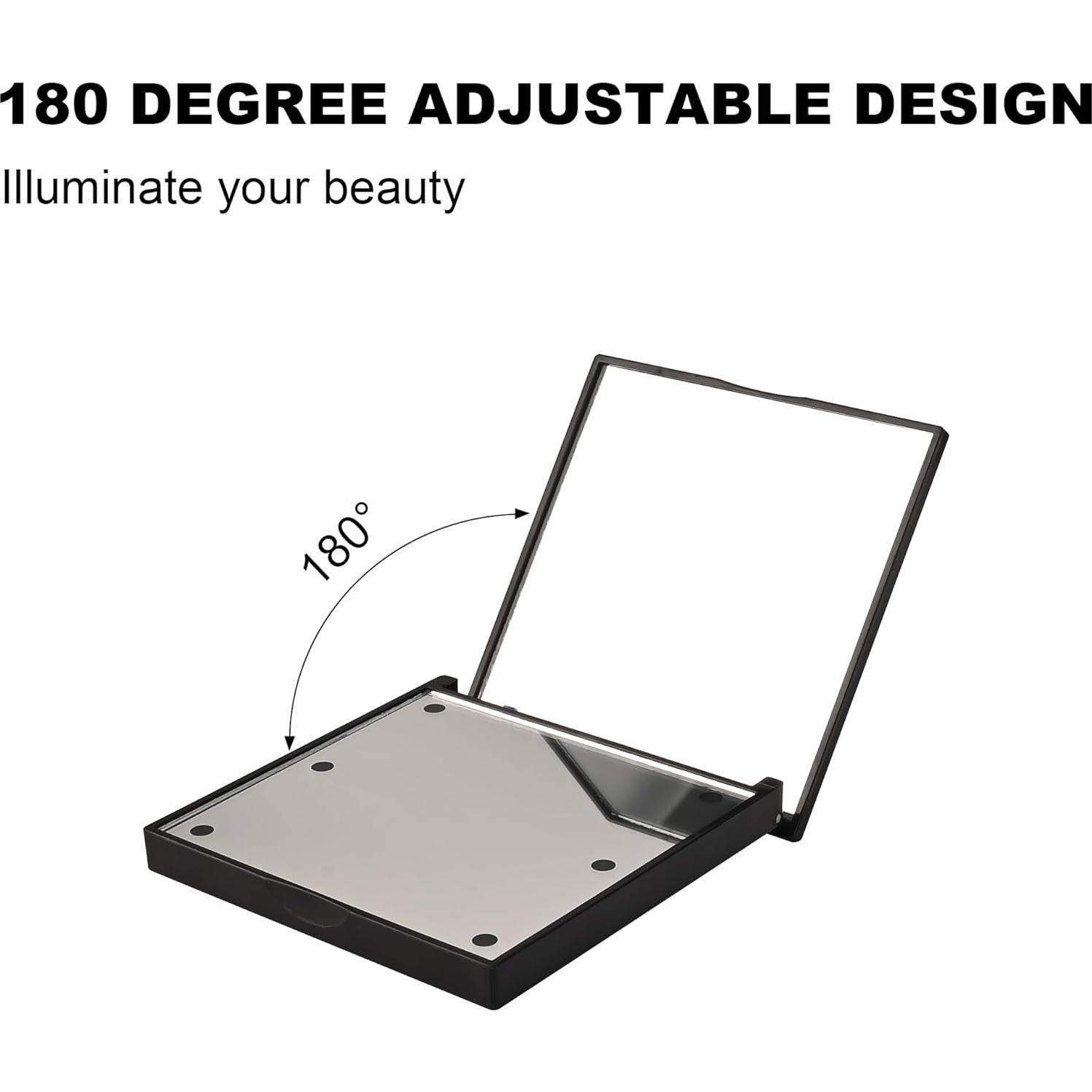 Espejo de Maquillaje de Viaje QUELIEN Negro con Luz LED