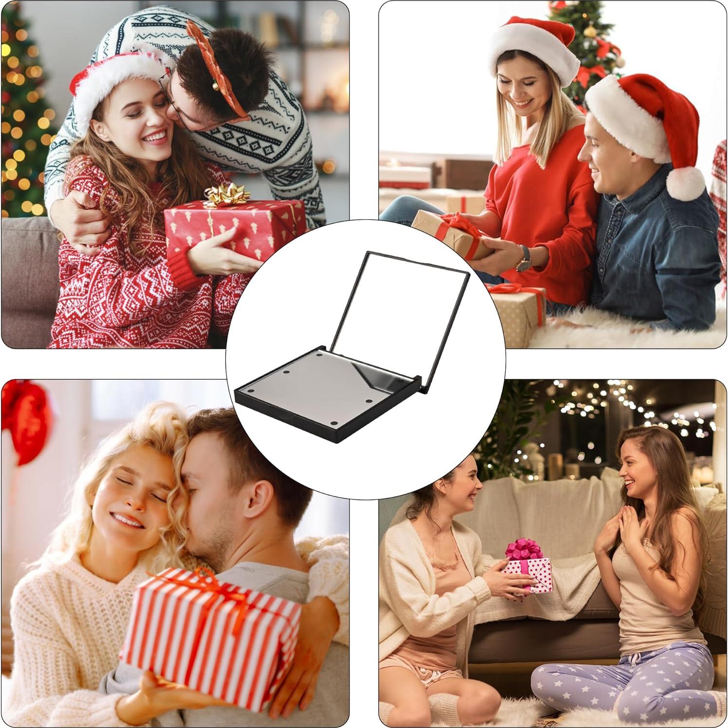 Espejo de Maquillaje de Viaje QUELIEN Negro con Luz LED