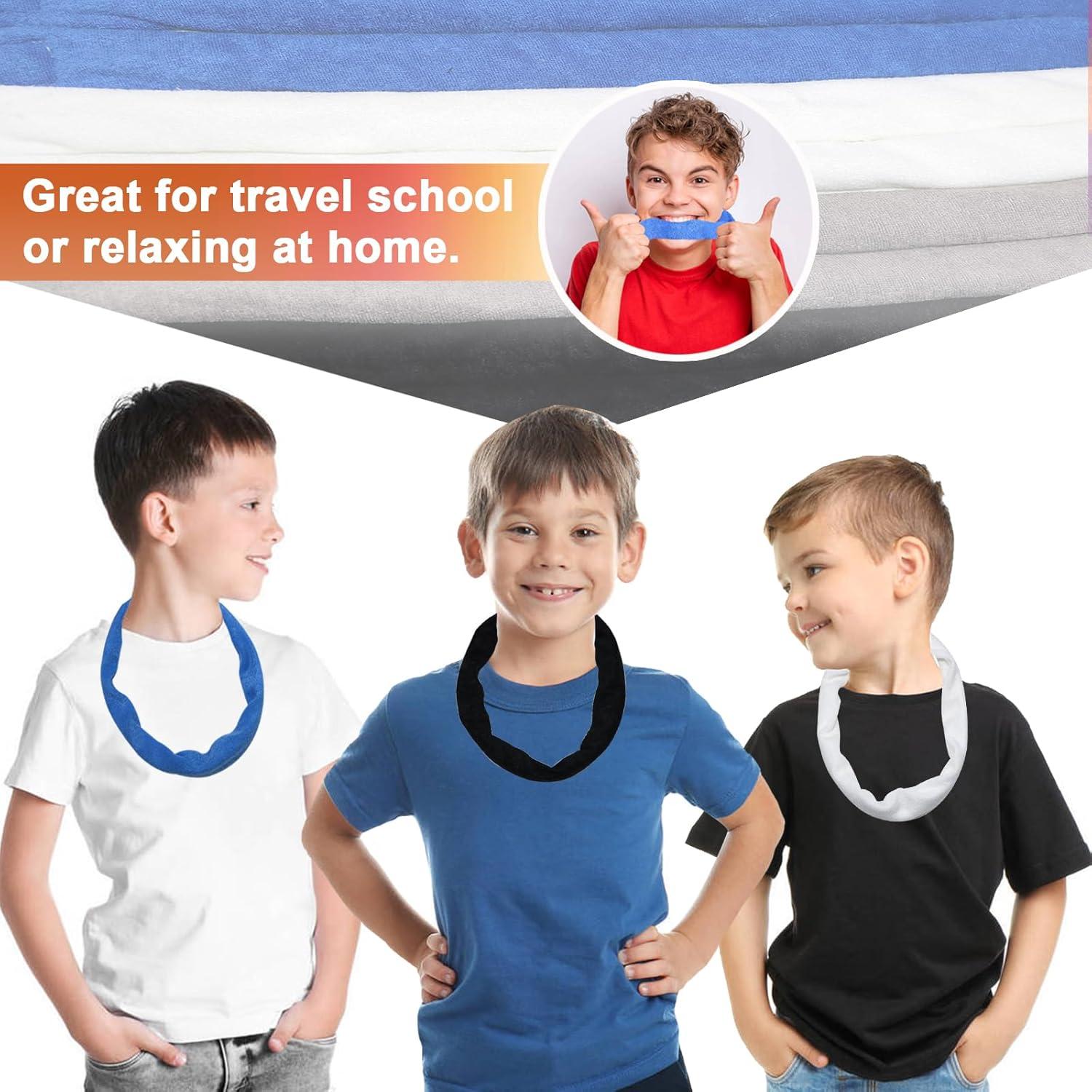 Collares Masticables Sensory 8 Piezas Tela de Toalla para Niños