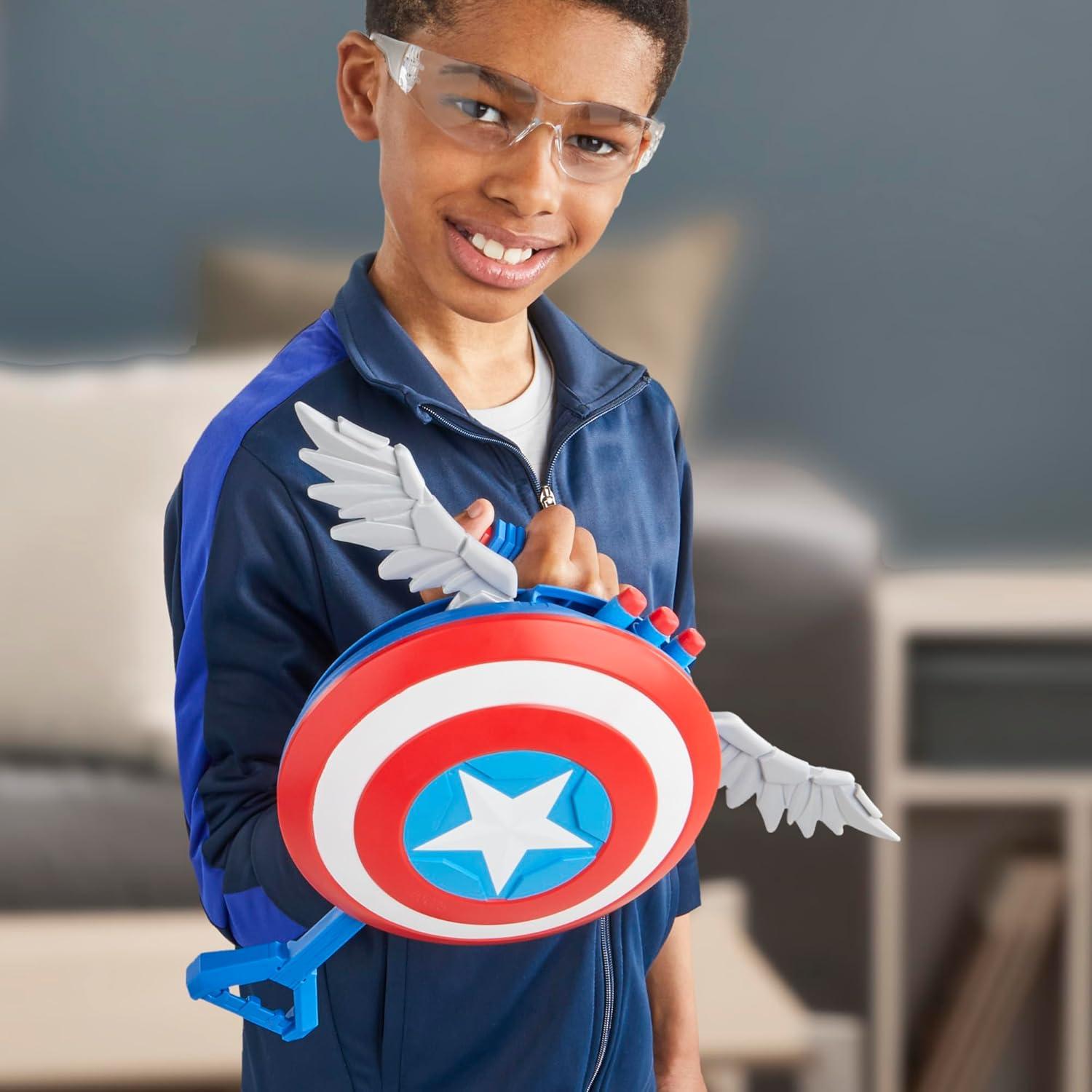 Blaster NERF Capitán América Hasbro con Escudo y Dardos