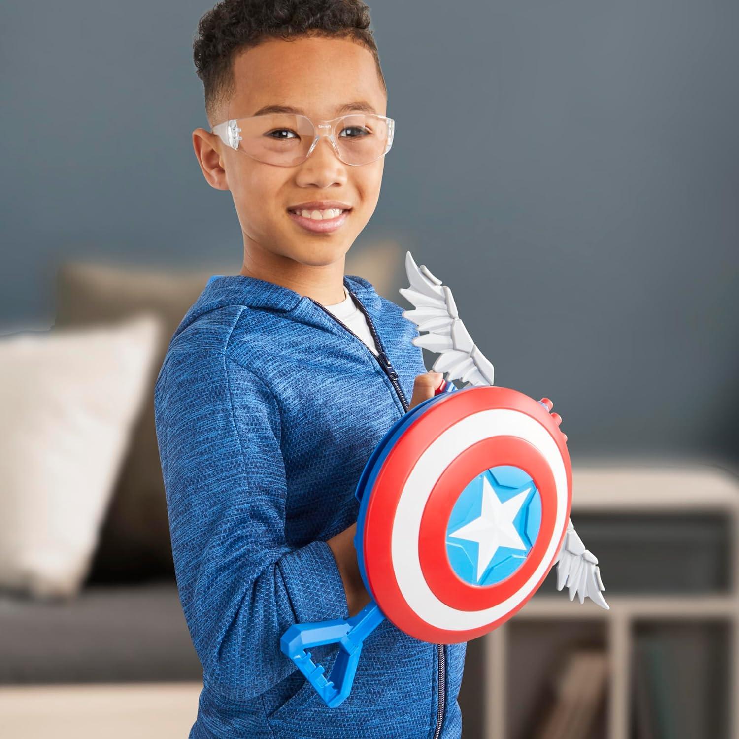 Blaster NERF Capitán América Hasbro con Escudo y Dardos