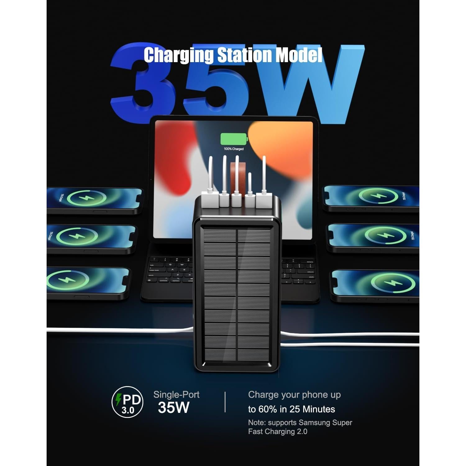 Banco de Energía 90000mAh Feidyns Carga Rápida 35W Solar