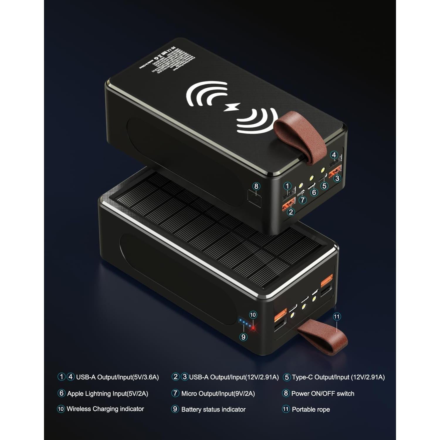 Banco de Energía 90000mAh Feidyns Carga Rápida 35W Solar