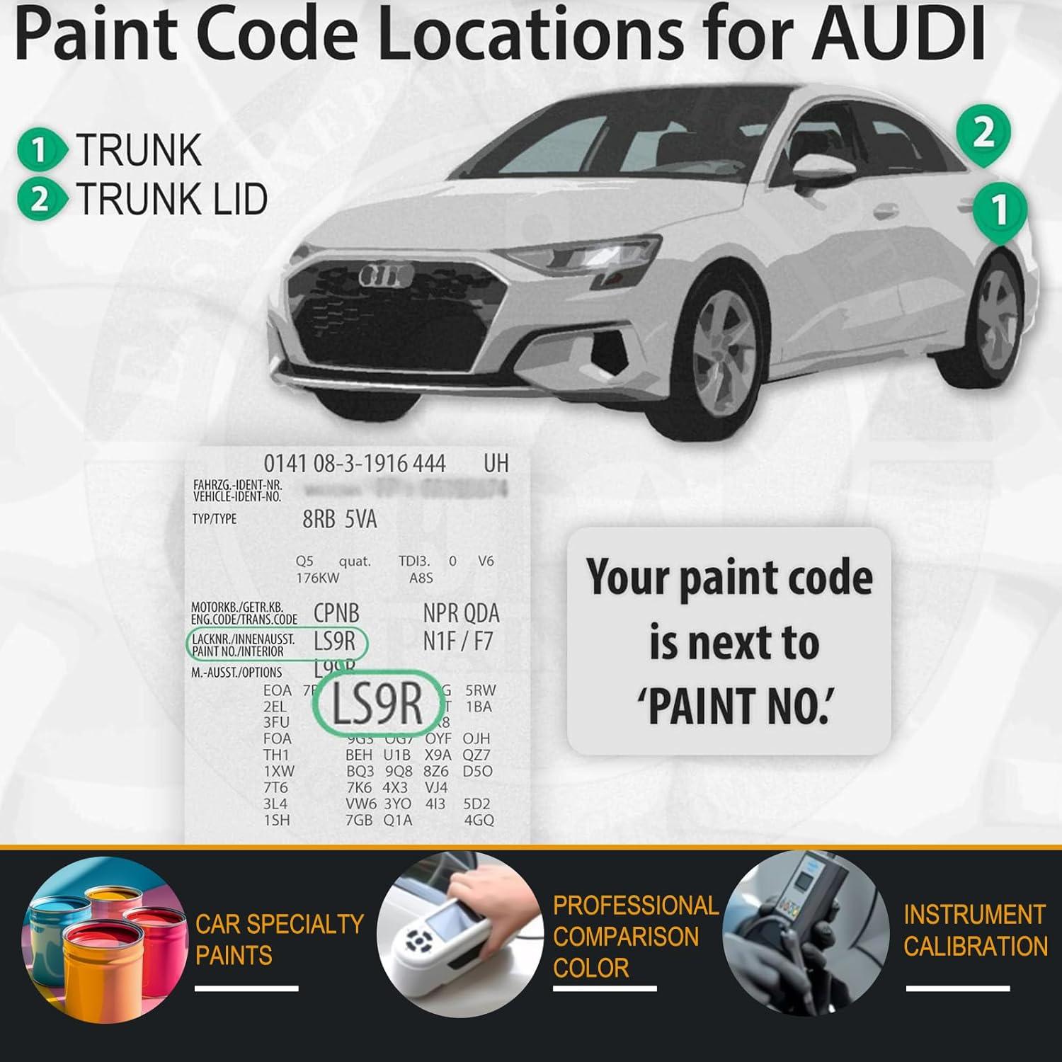 Pintura de Retoque Carsmallma LS9R/2Y para Audi Q3/Q2L