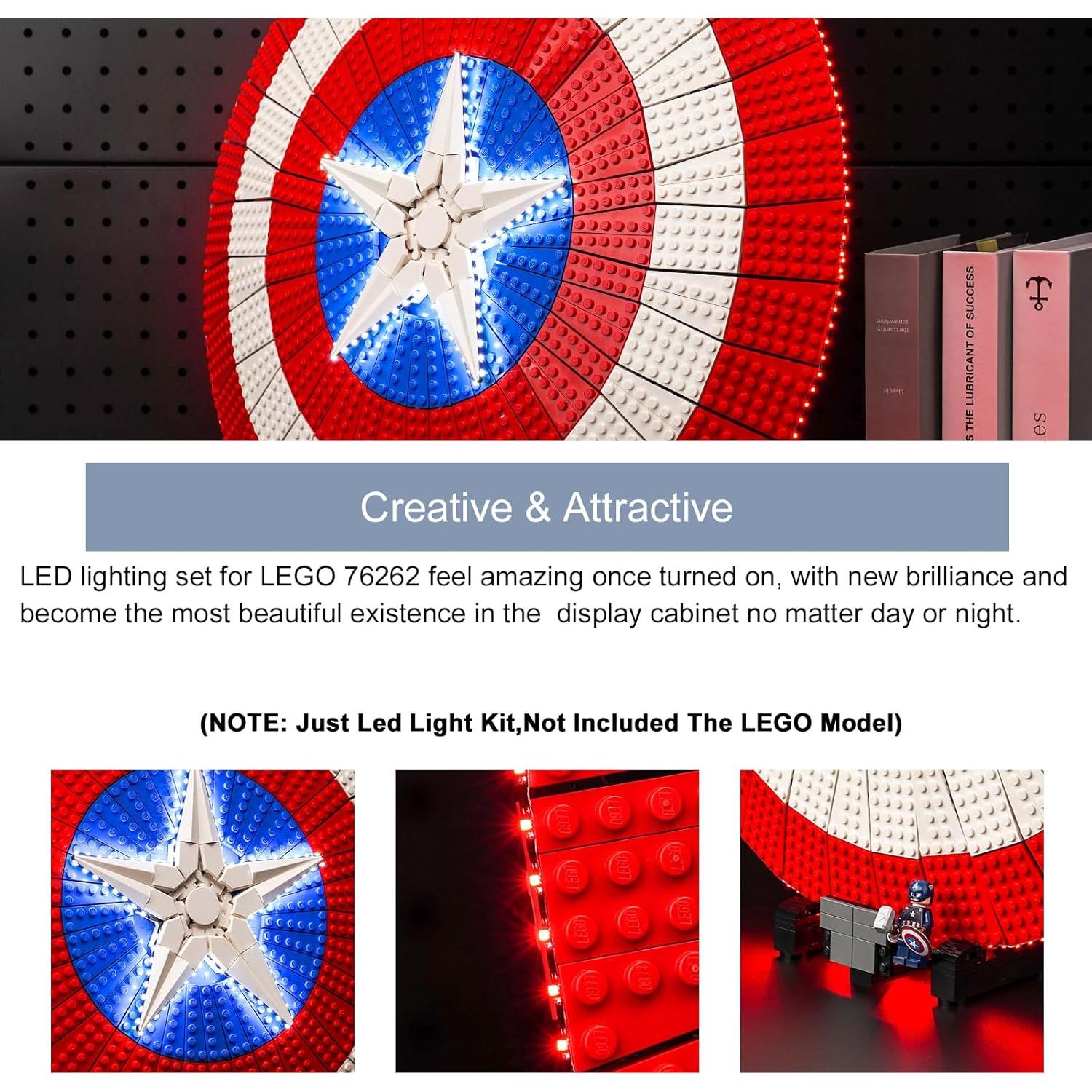 Luces LED BrickBling para Escudo Capitán América LEGO 76262