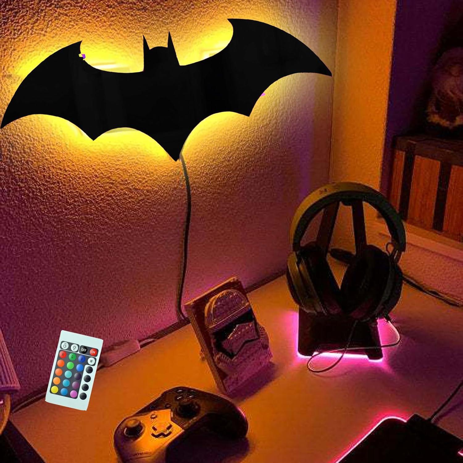 Luz Nocturna Murciélago LED Control Remoto 16 Colores