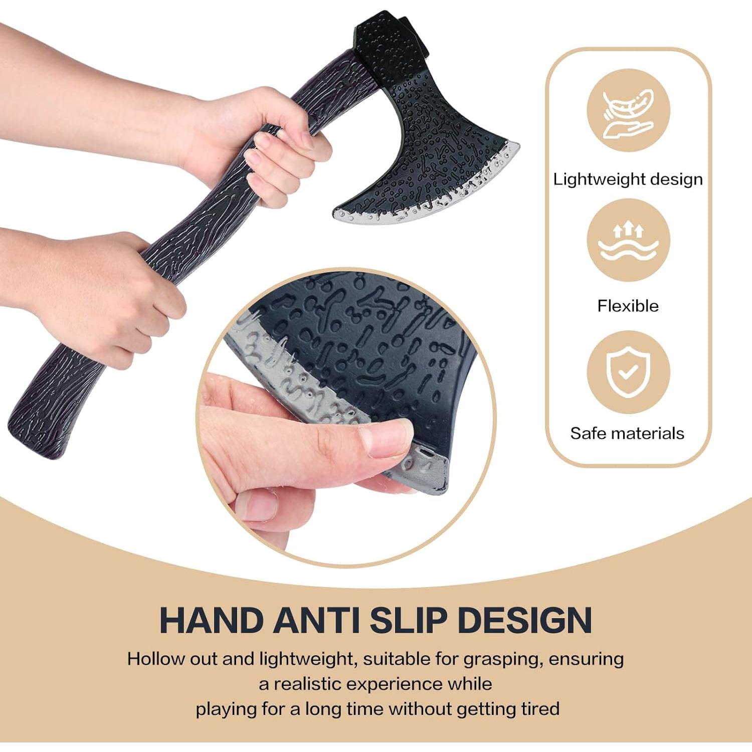 Hacha Vikingo de Plástico 2 Pcs Accesorios Disfraz Halloween