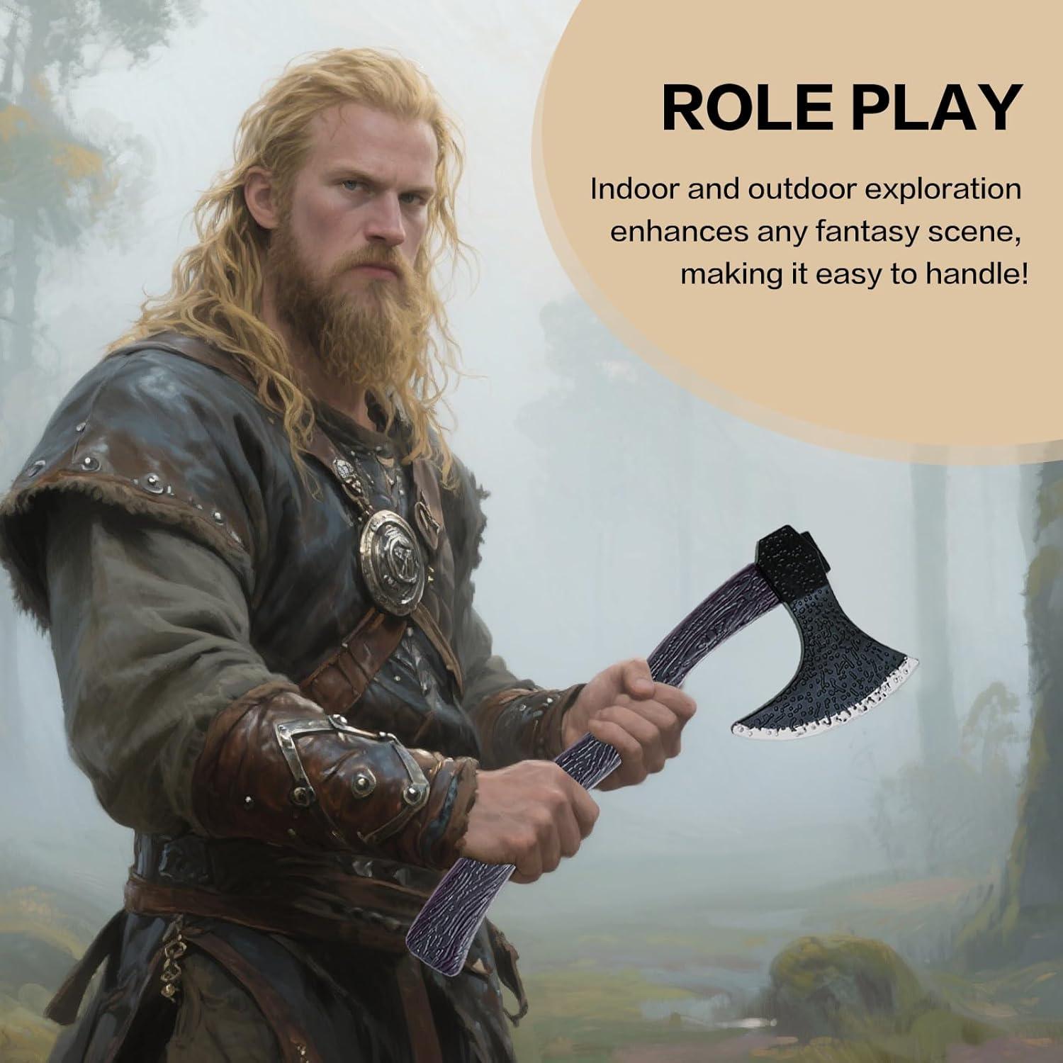 Hacha Vikingo de Plástico 2 Pcs Accesorios Disfraz Halloween