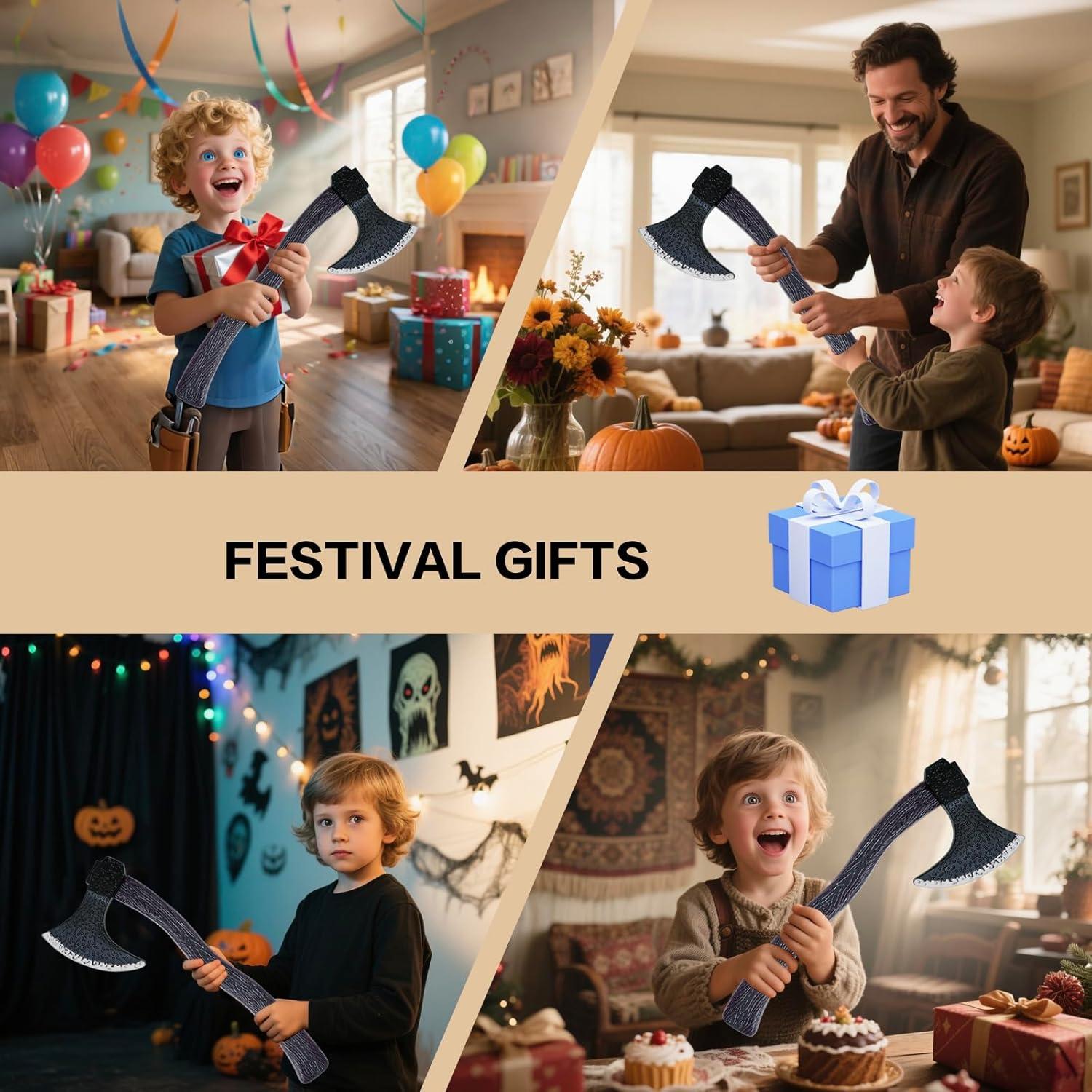 Hacha Vikingo de Plástico 2 Pcs Accesorios Disfraz Halloween