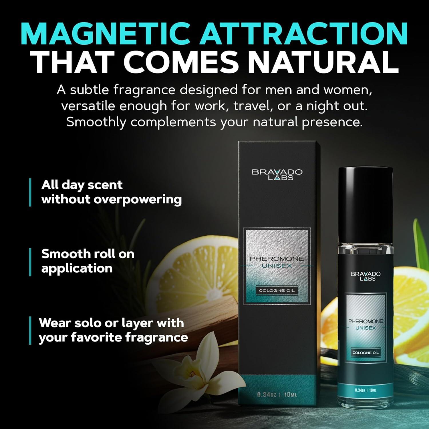 Colonia de Feromonas Unisex Bravado Labs 10 ml - Aroma Larga Duración