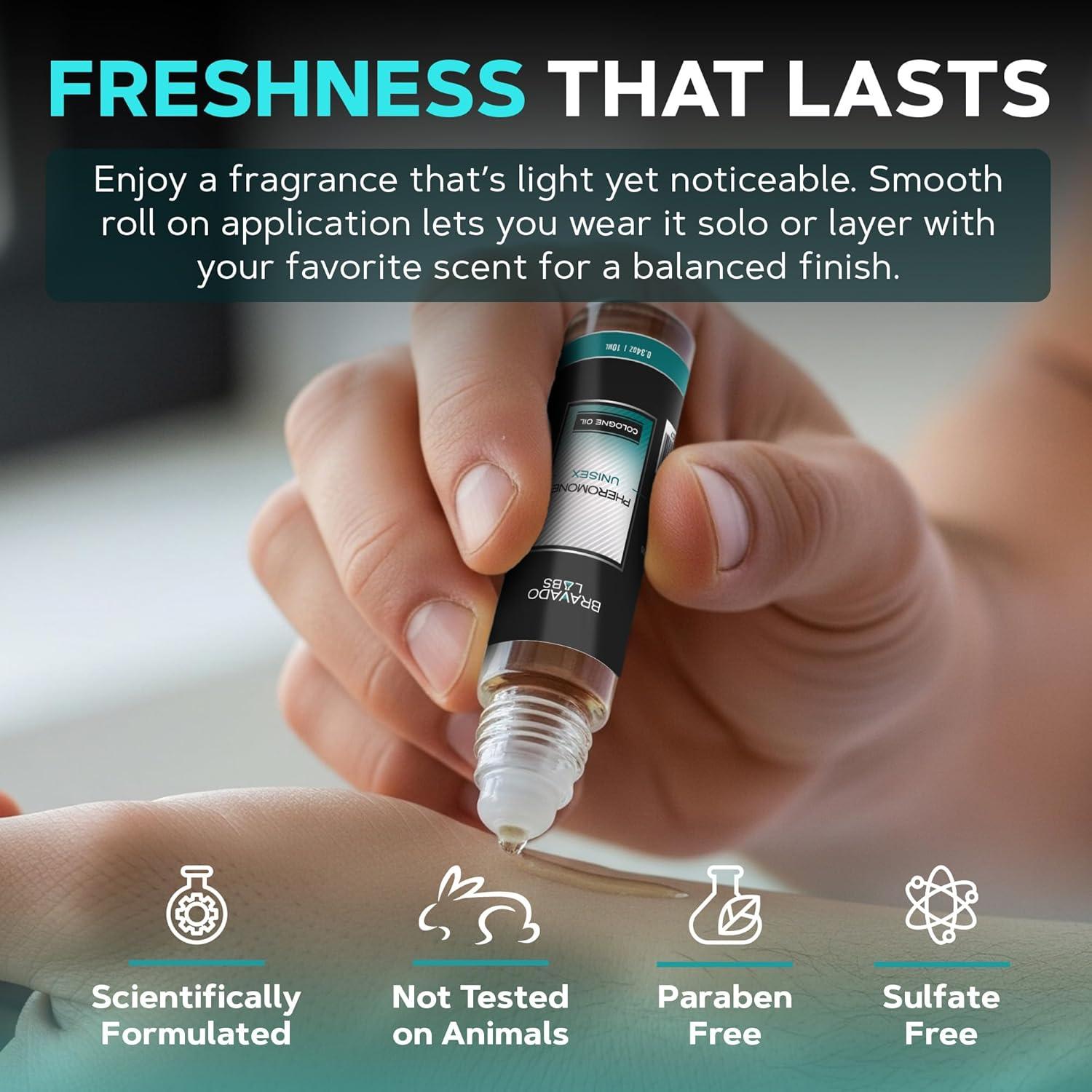 Colonia de Feromonas Unisex Bravado Labs 10 ml - Aroma Larga Duración