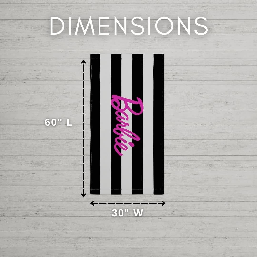 Toalla de Playa Franco Barbie 152.4x76.2 cm Rayas Negras