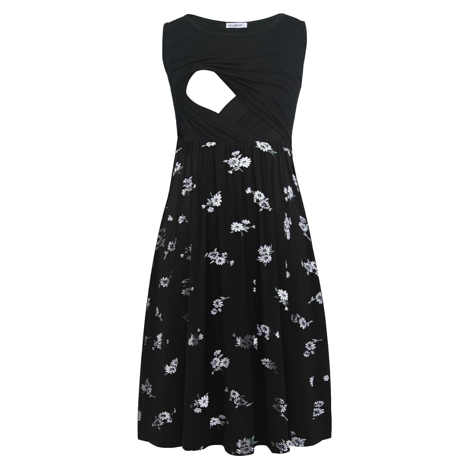 Vestido de Lactancia Sin Mangas Smallshow Negro Pequeño
