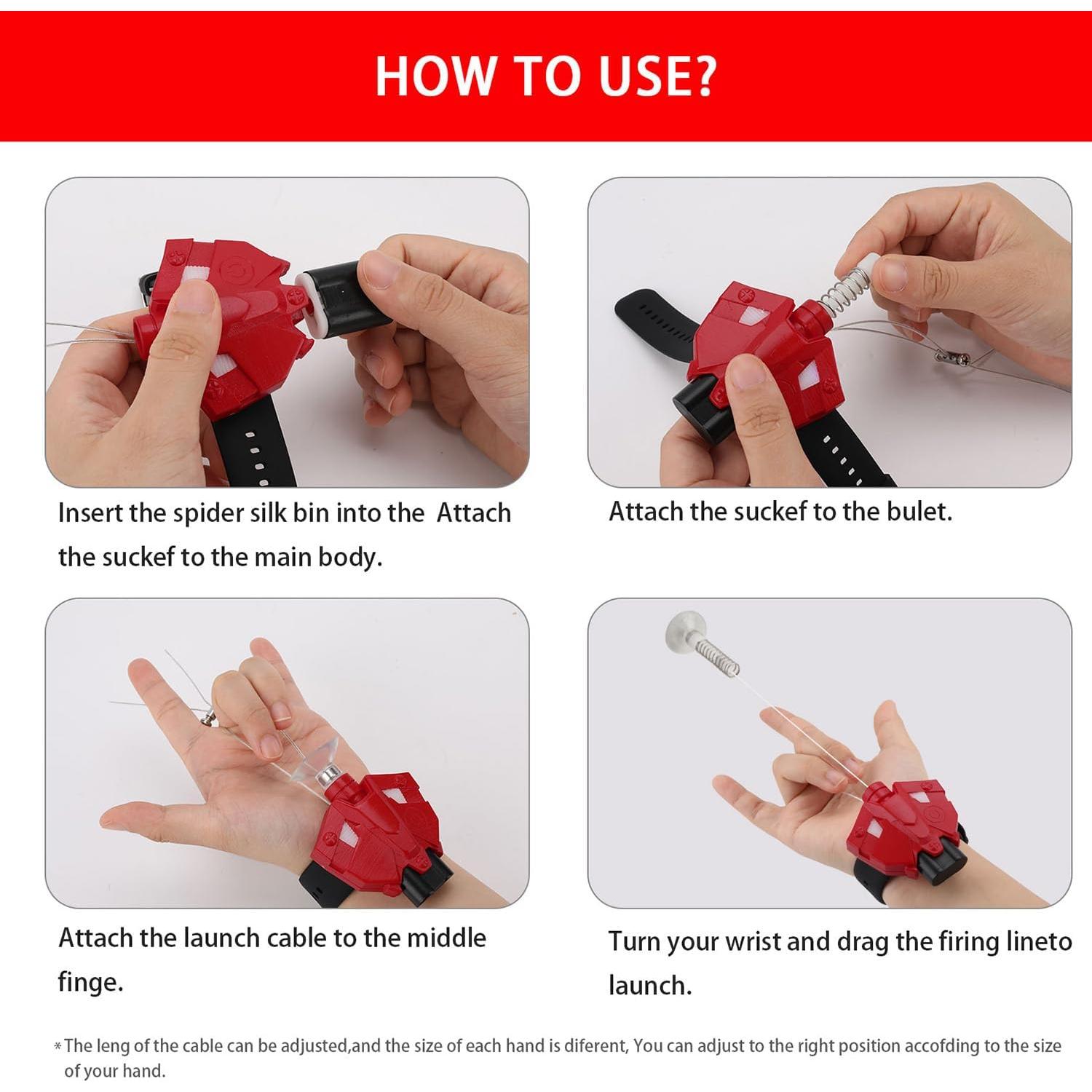 Lanzador de Telaraña JIAYAODIANZI con Luz y Sensor - Rojo