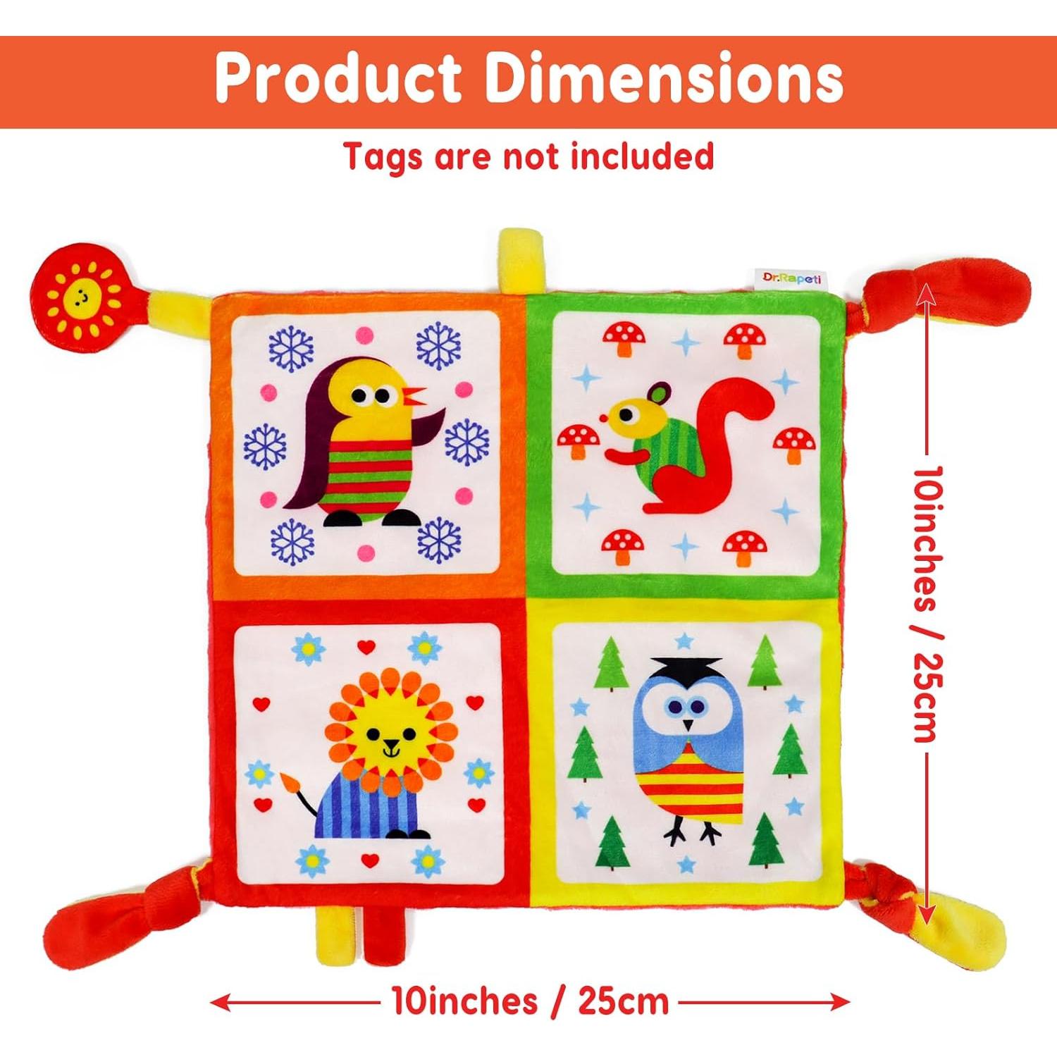 Manta de Seguridad Dr.Rapeti para Bebé 25x25cm Cachemira Animal