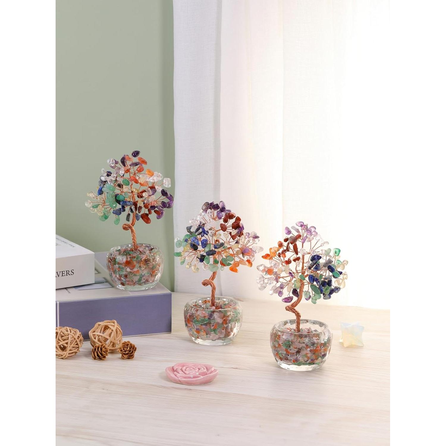 Árbol de Cristal Chakra PESOENTH 14 cm Decoración Feng Shui