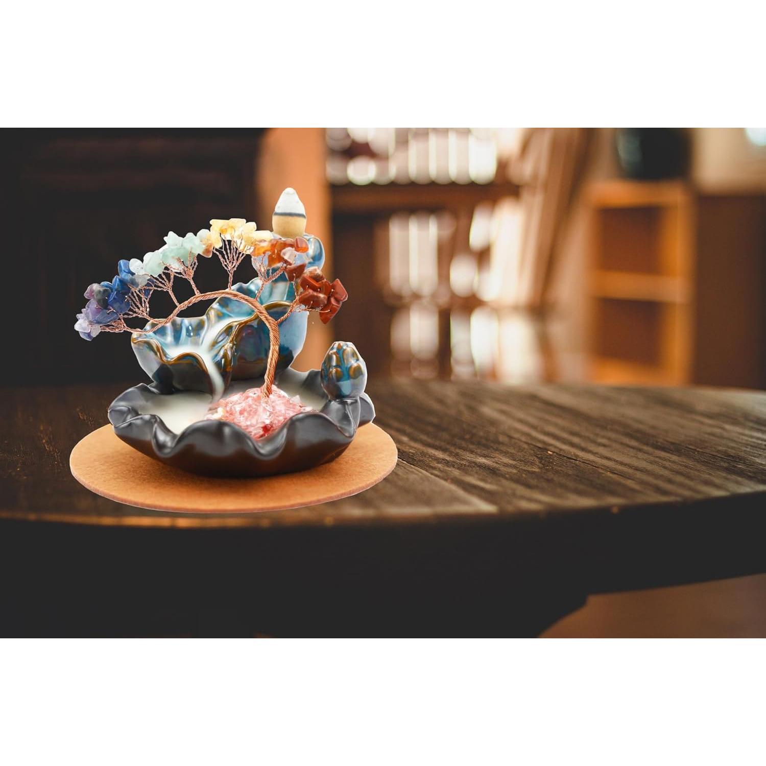 Quemador de Incienso de Retroceso Dreamgirnh 7 Chakras Cerámica