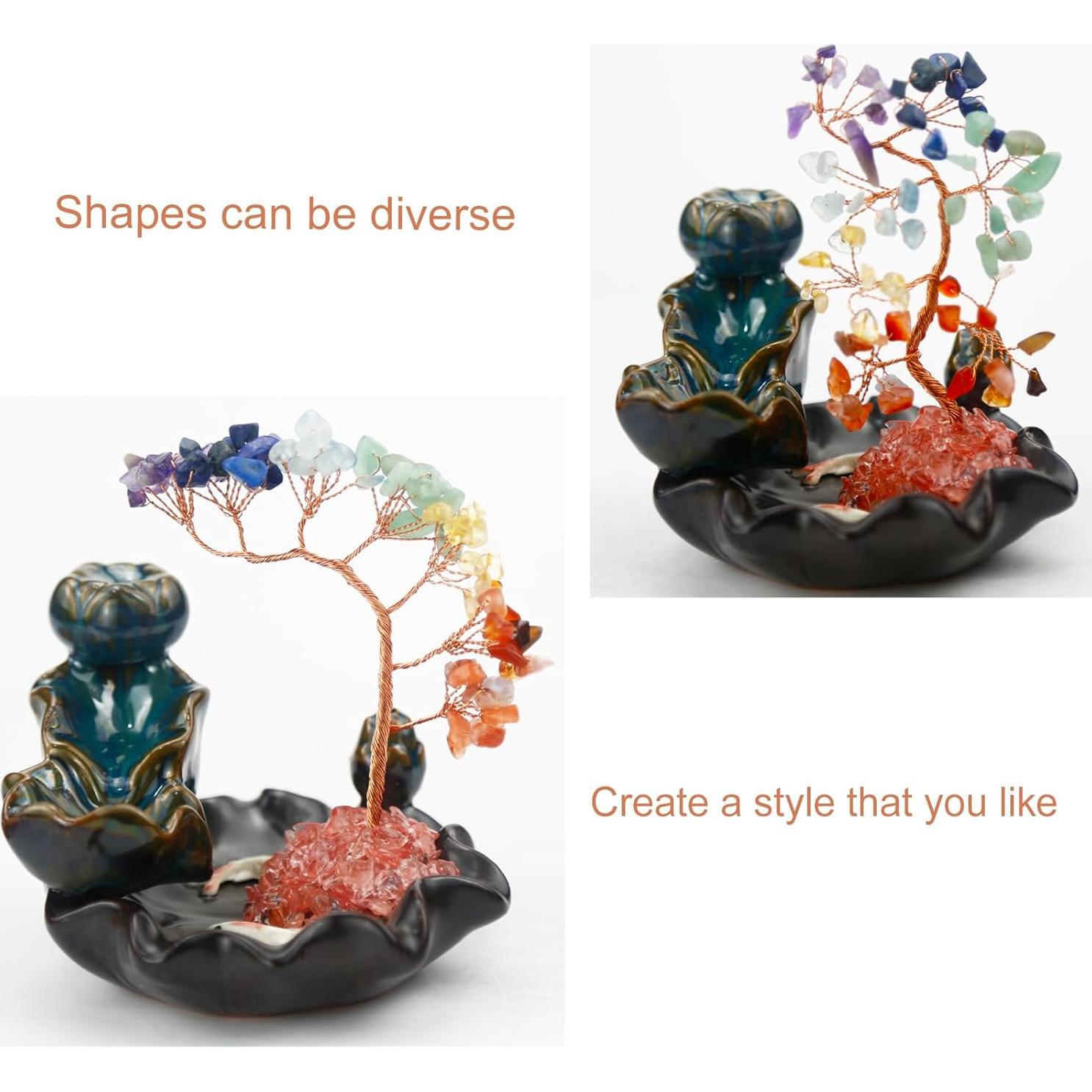 Quemador de Incienso de Retroceso Dreamgirnh 7 Chakras Cerámica