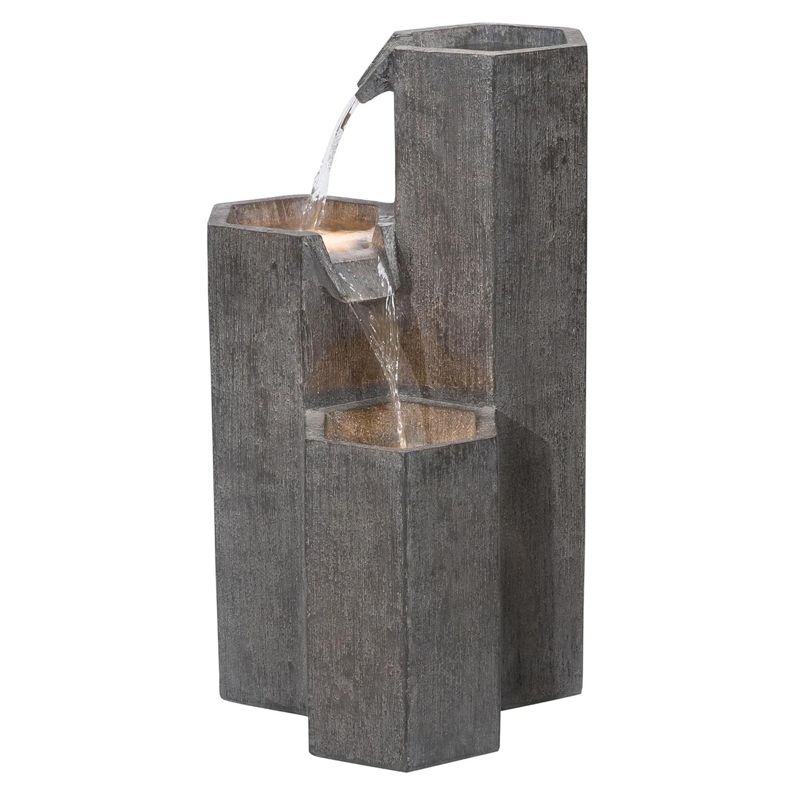 Fuente de Agua Zen Alpine 25" con LED para Jardín