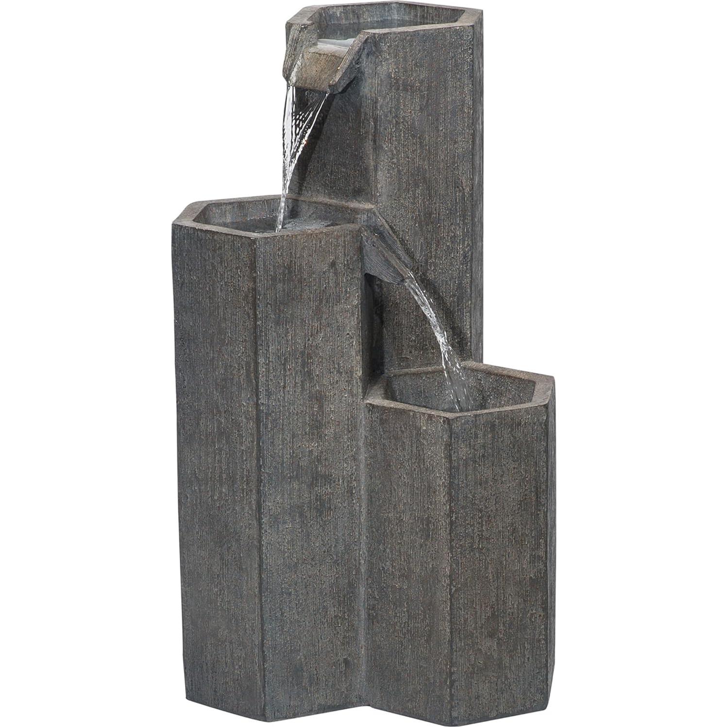 Fuente de Agua Zen Alpine 25" con LED para Jardín