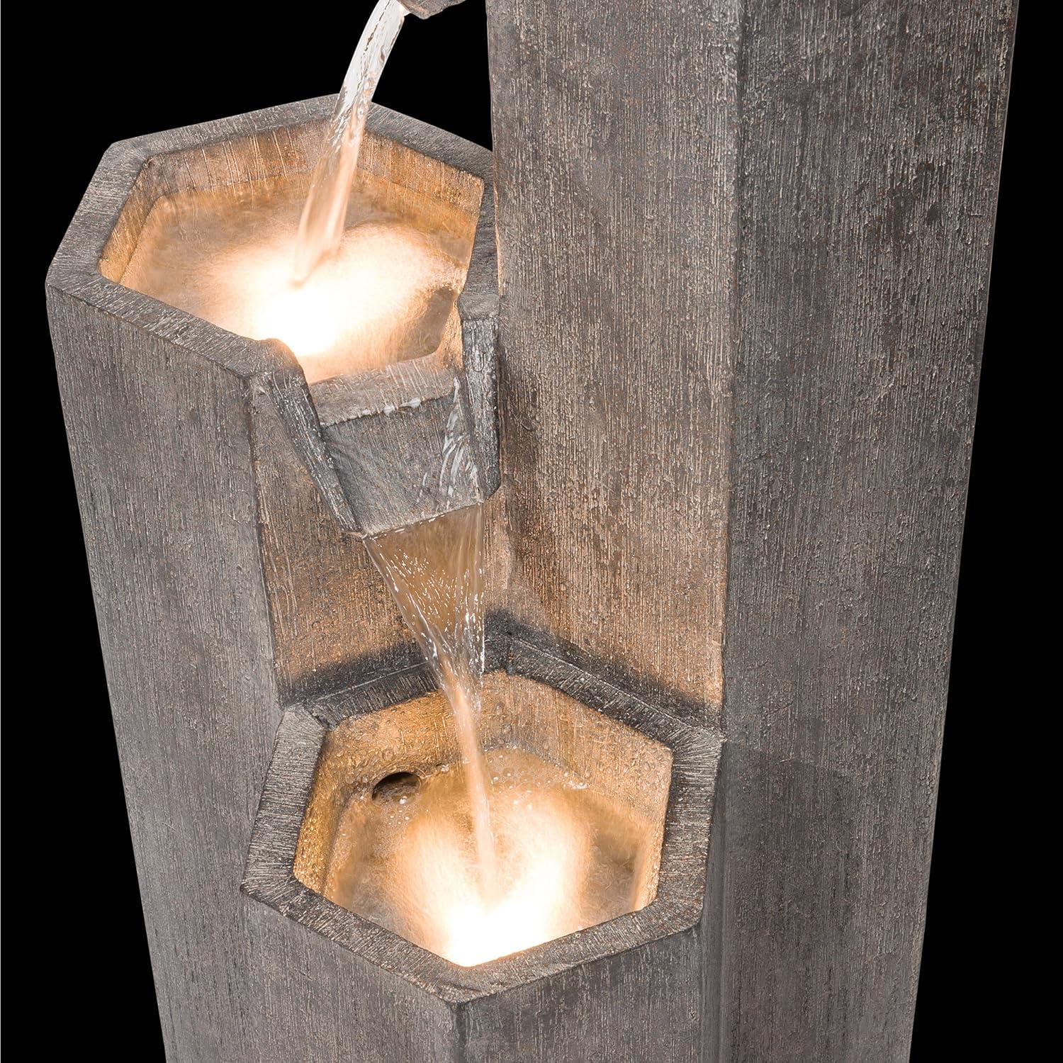 Fuente de Agua Zen Alpine 25" con LED para Jardín