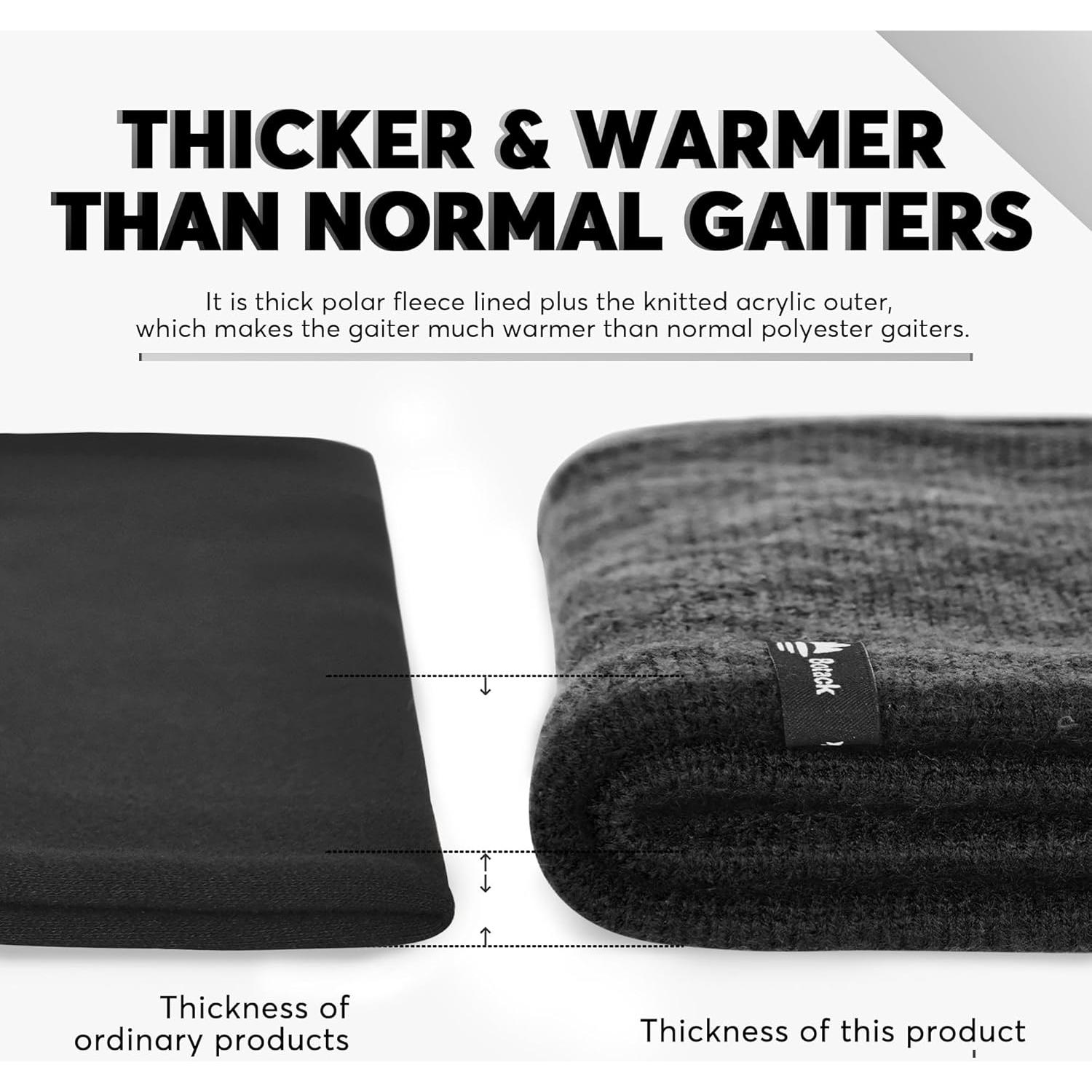 Calentador de Cuello Térmico Polar Negro para Esquí y Ciclismo