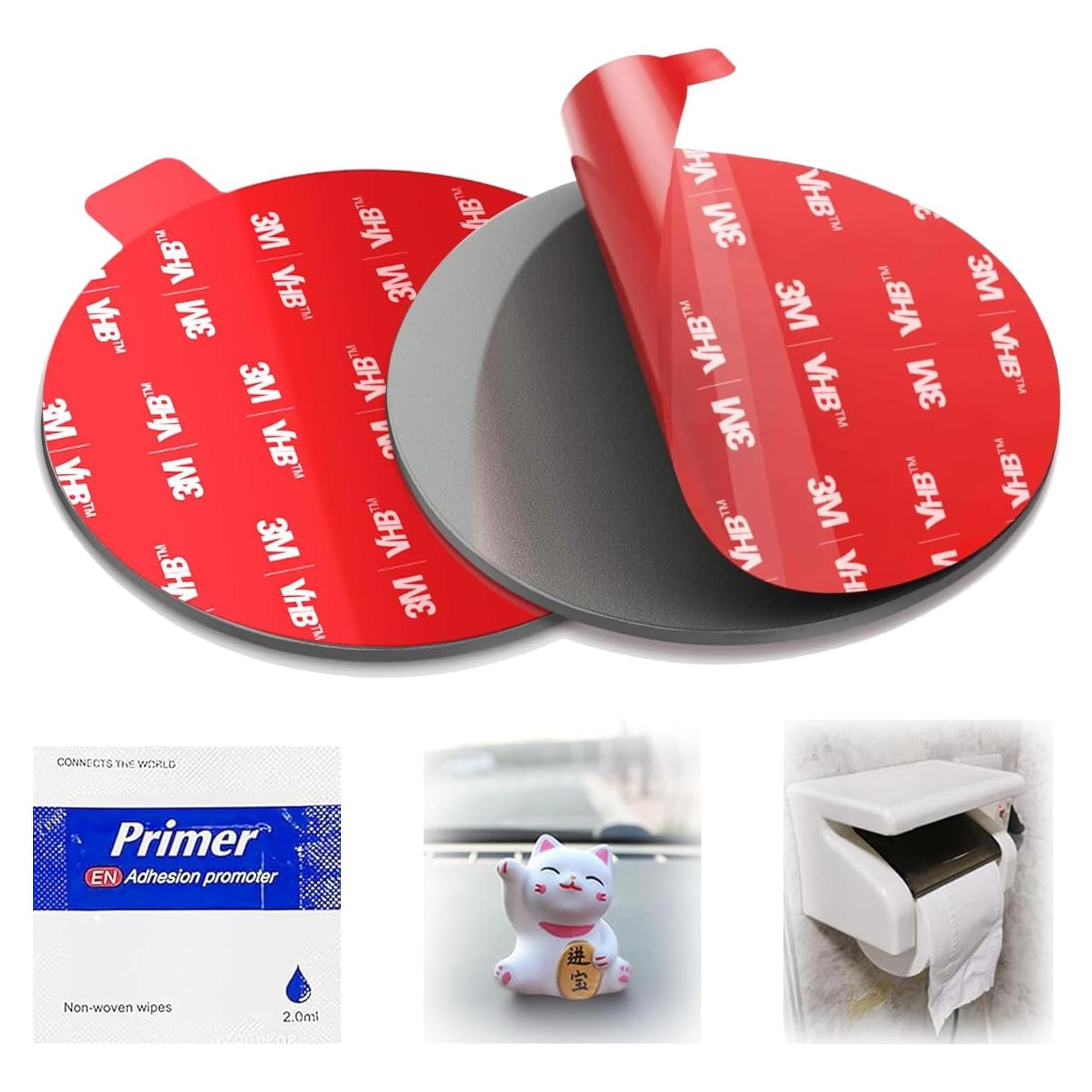 4 Almohadillas Adhesivas 3M para Cámara de Salpicadero 5.58cm