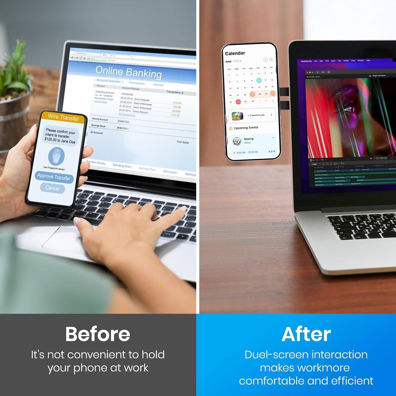 Soporte Magnético para Teléfono Aerbeis para Laptop Negro