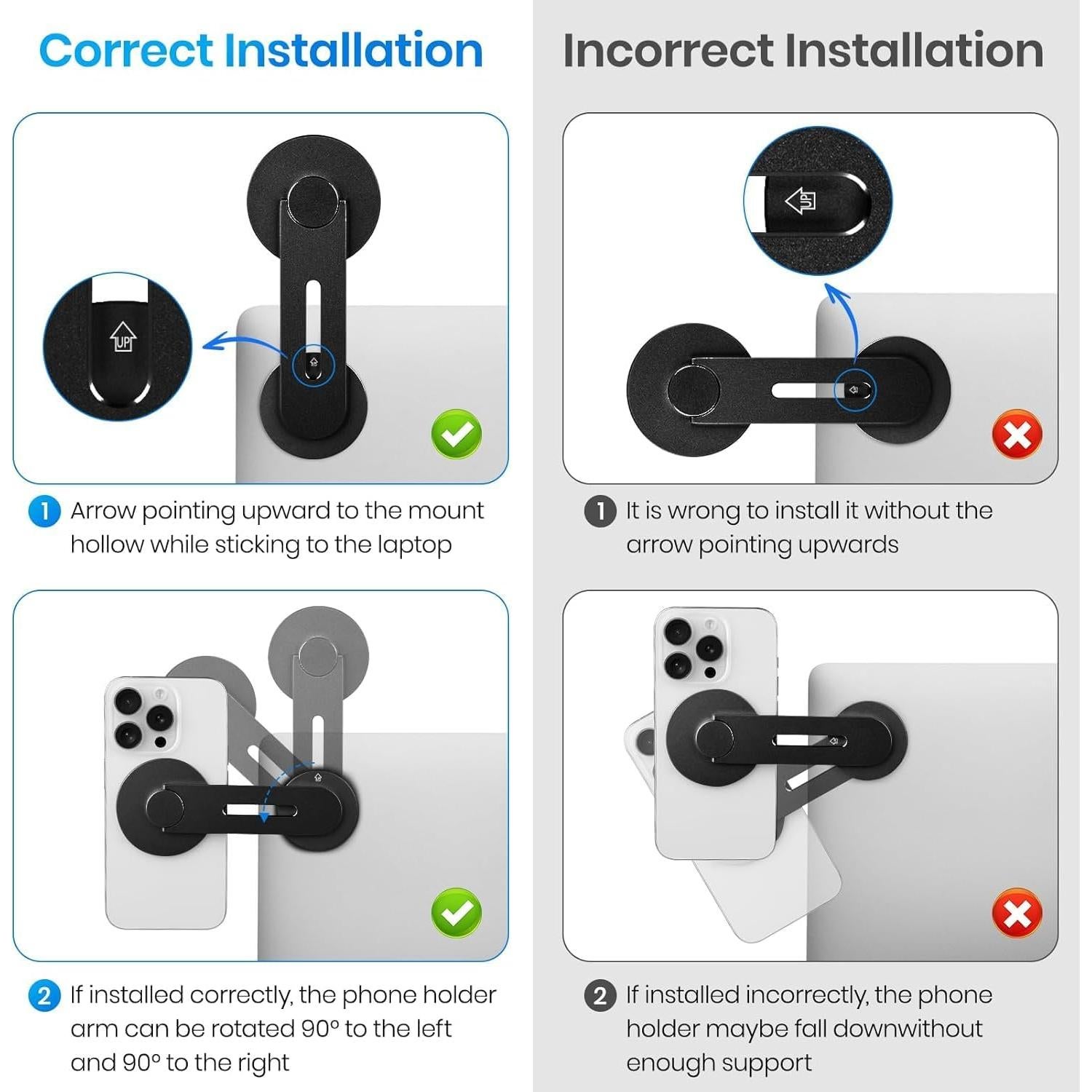 Soporte Magnético para Teléfono Aerbeis para Laptop Negro