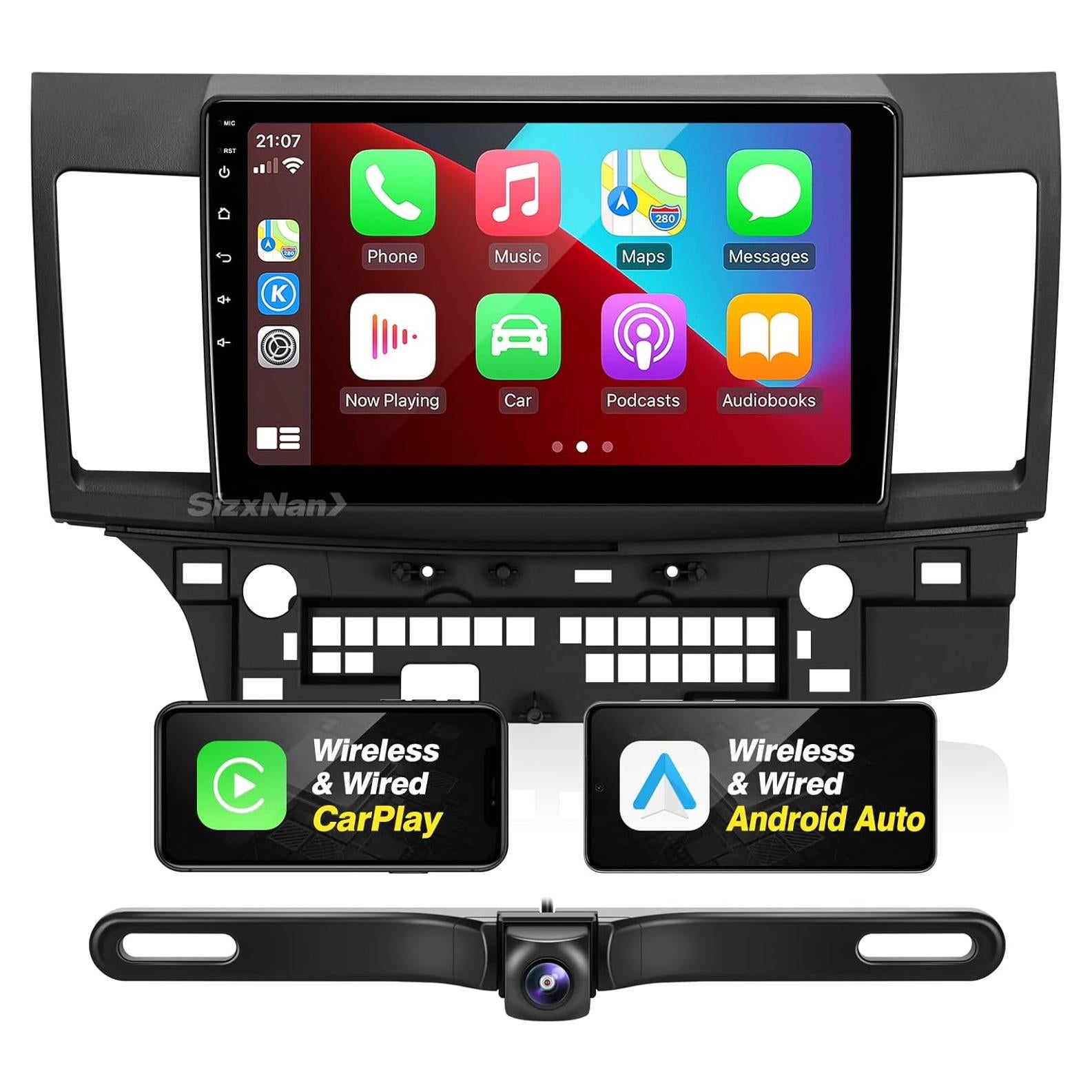 Radio Android 10" SizxNanv para Lancer 2008-2017 Bluetooth GPS