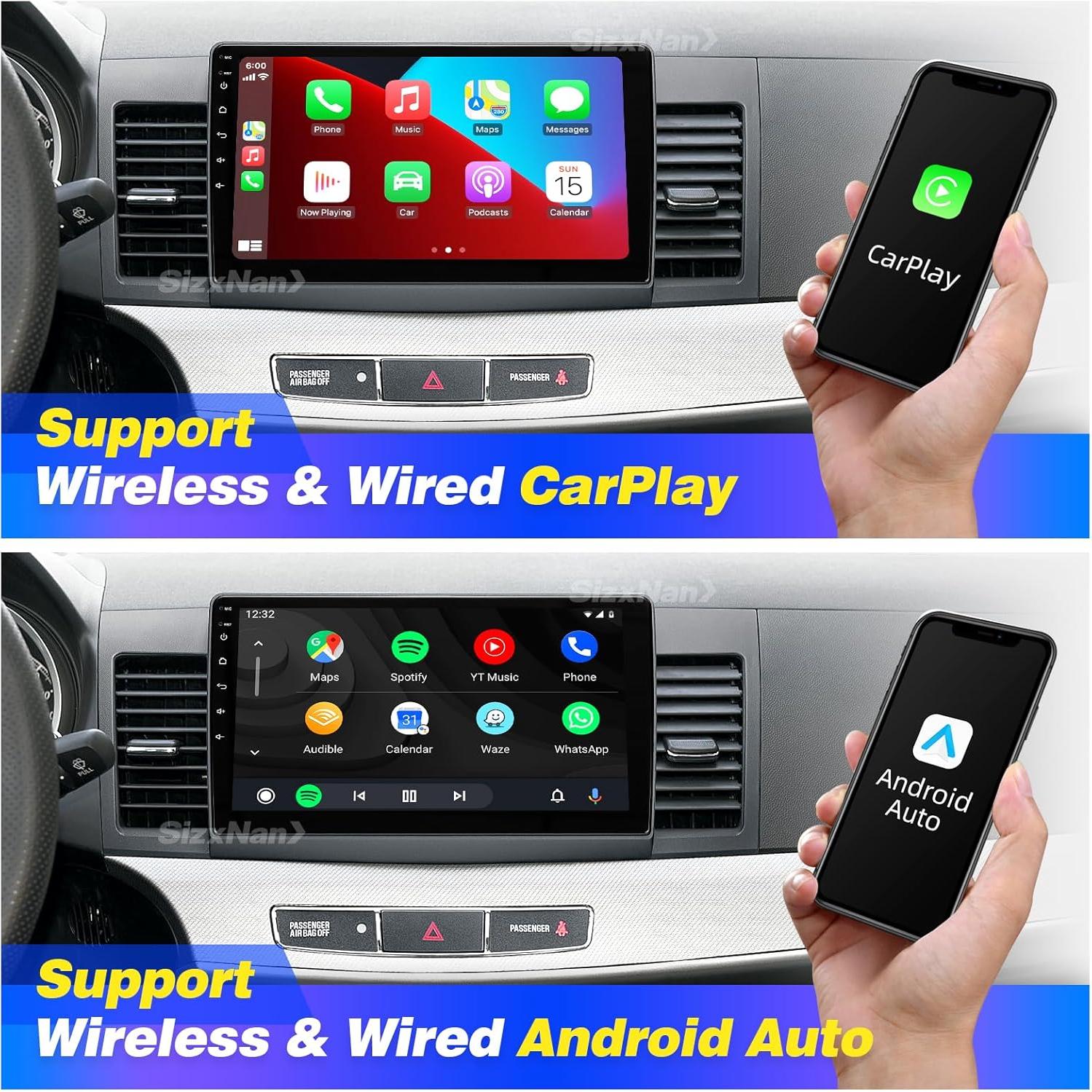 Radio Android 10" SizxNanv para Lancer 2008-2017 Bluetooth GPS