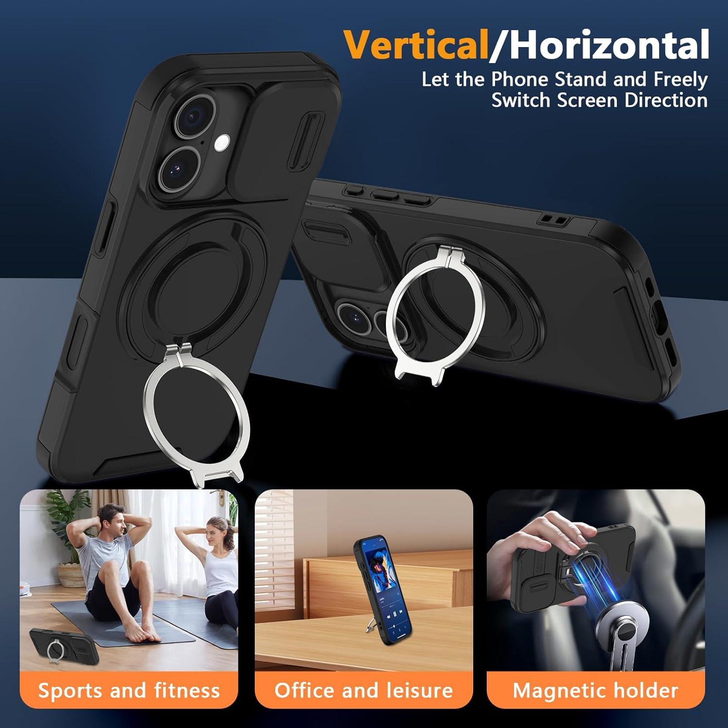 Funda para iPhone 17 con soporte ajustable y protección militar