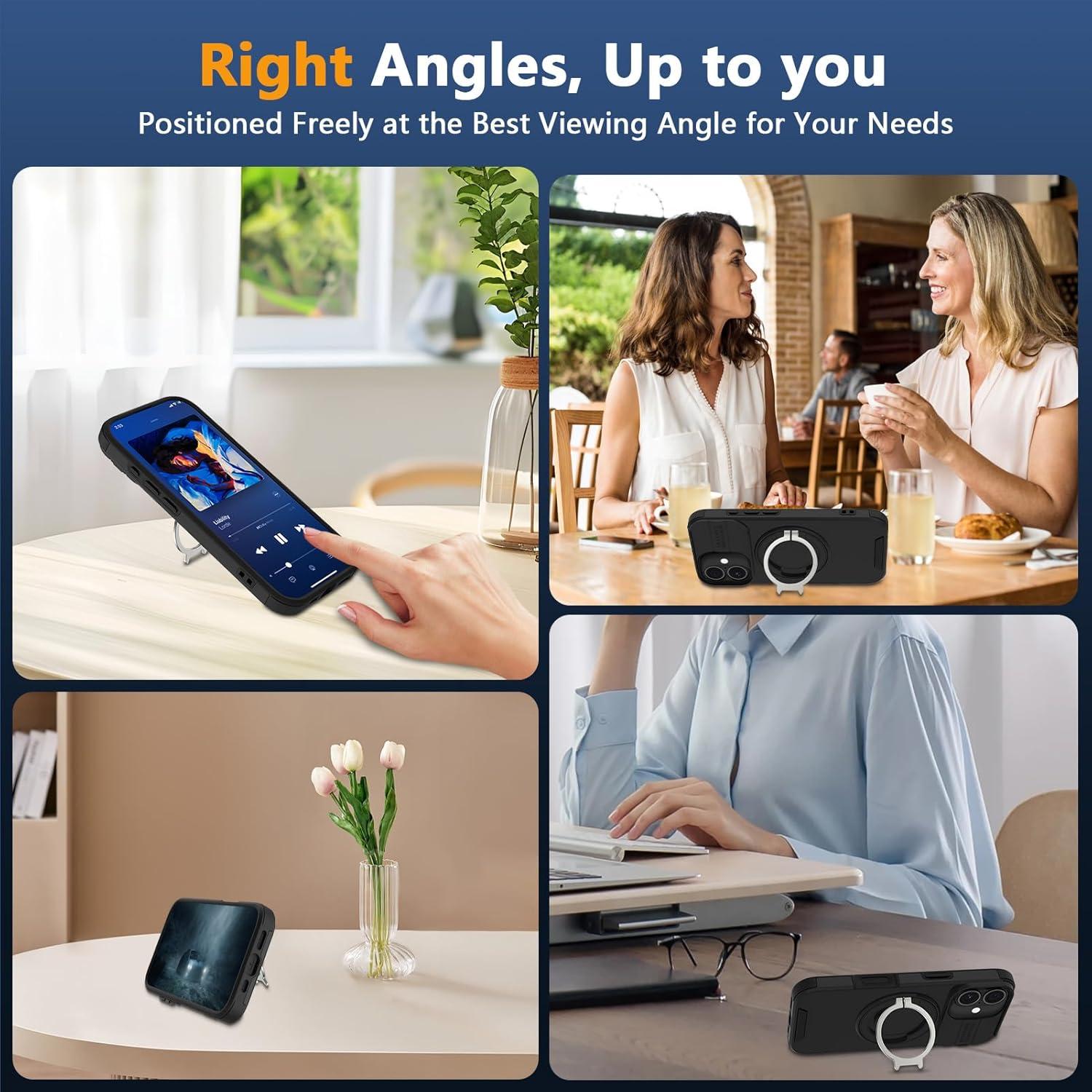 Funda para iPhone 17 con soporte ajustable y protección militar