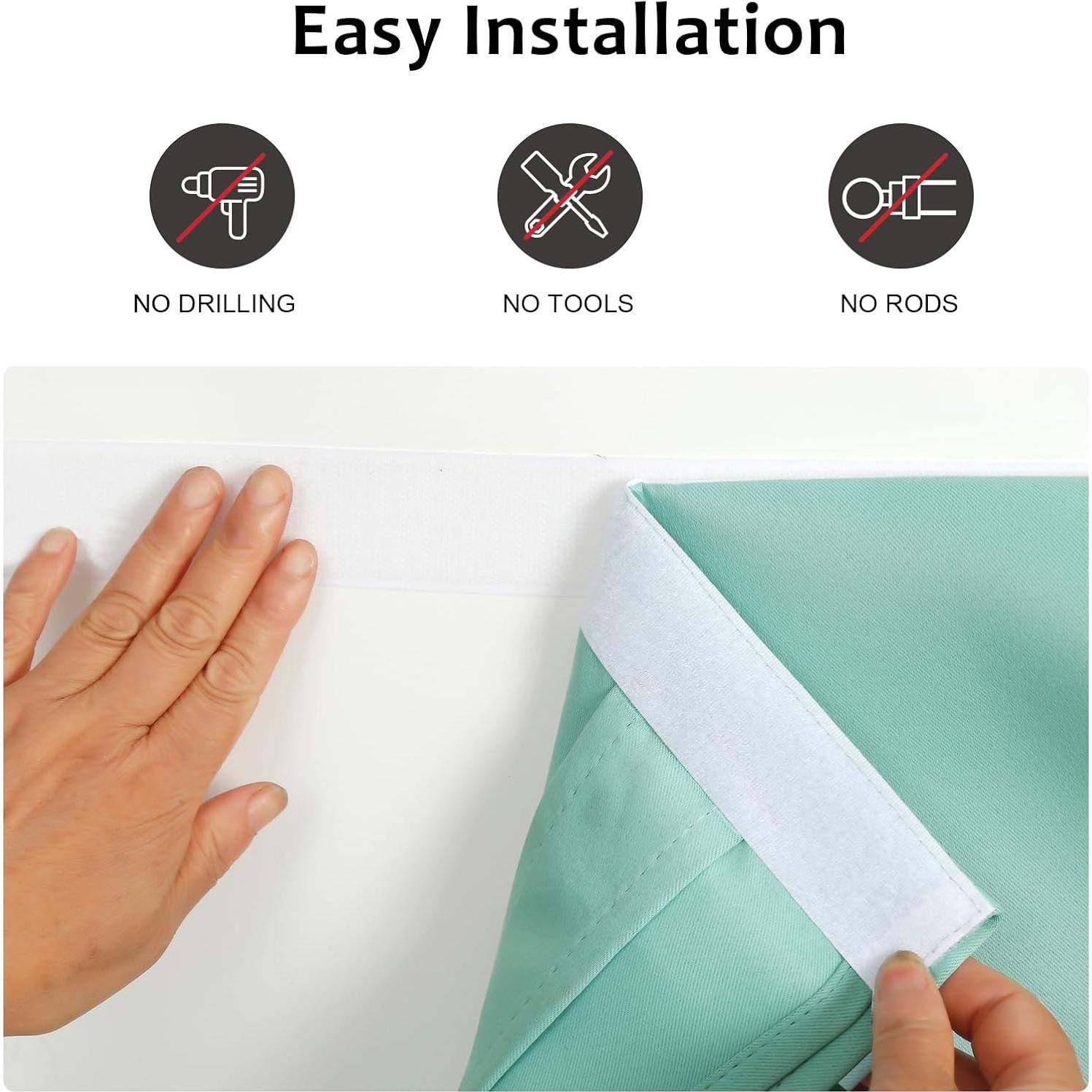 Cortina Opaca WdFour 20x91 cm Aqua para Ventanas de Aula