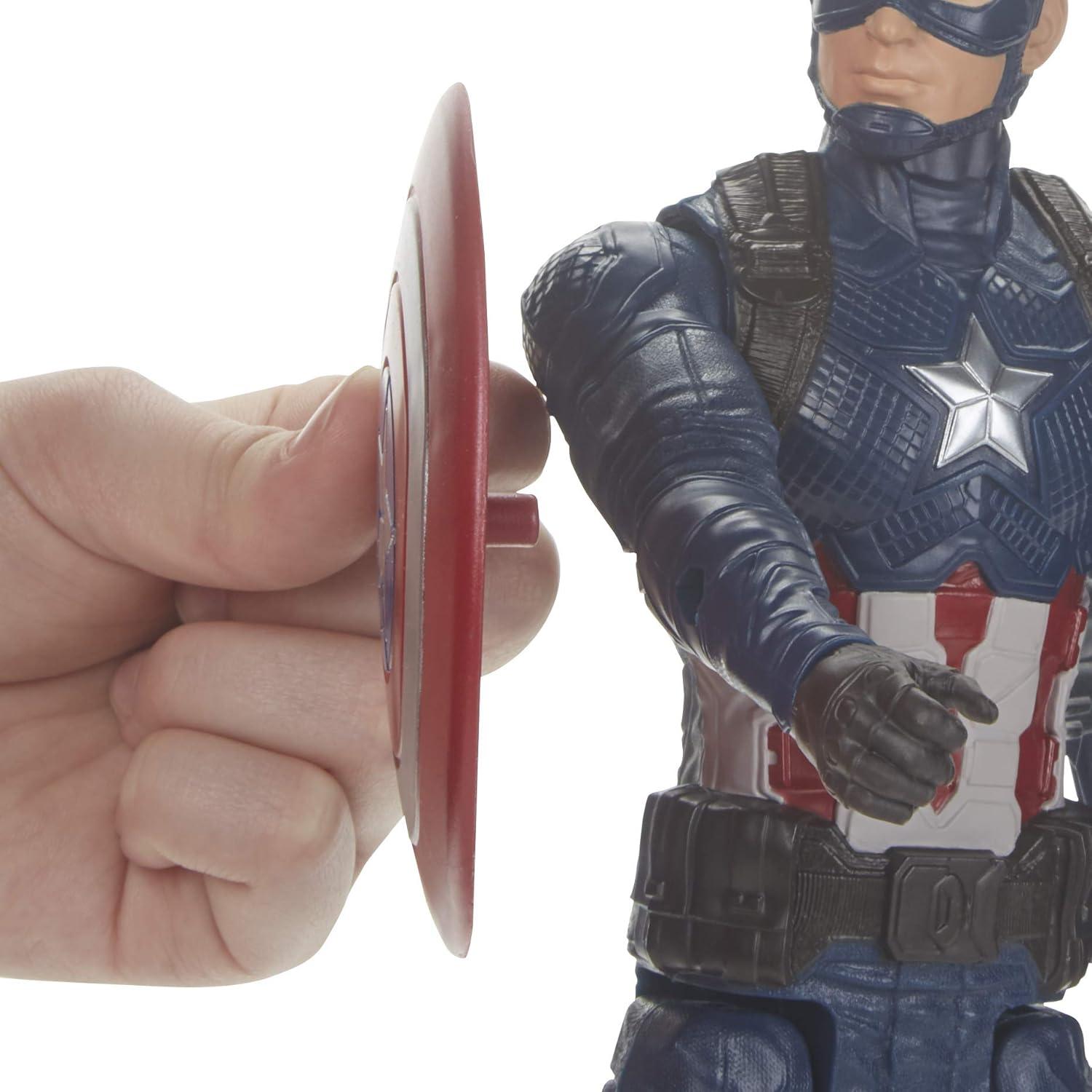 Avengers: Endgame Titan Hero Series Captain America 12"-Scale Super Hero Action Figure Toy with Titan Hero Power Fx Port