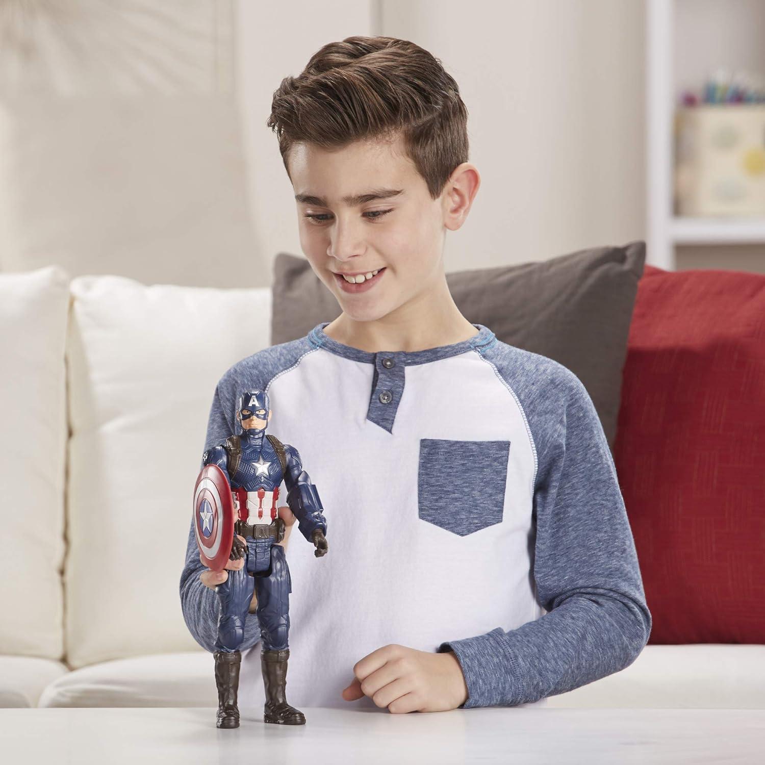 Avengers: Endgame Titan Hero Series Captain America 12"-Scale Super Hero Action Figure Toy with Titan Hero Power Fx Port