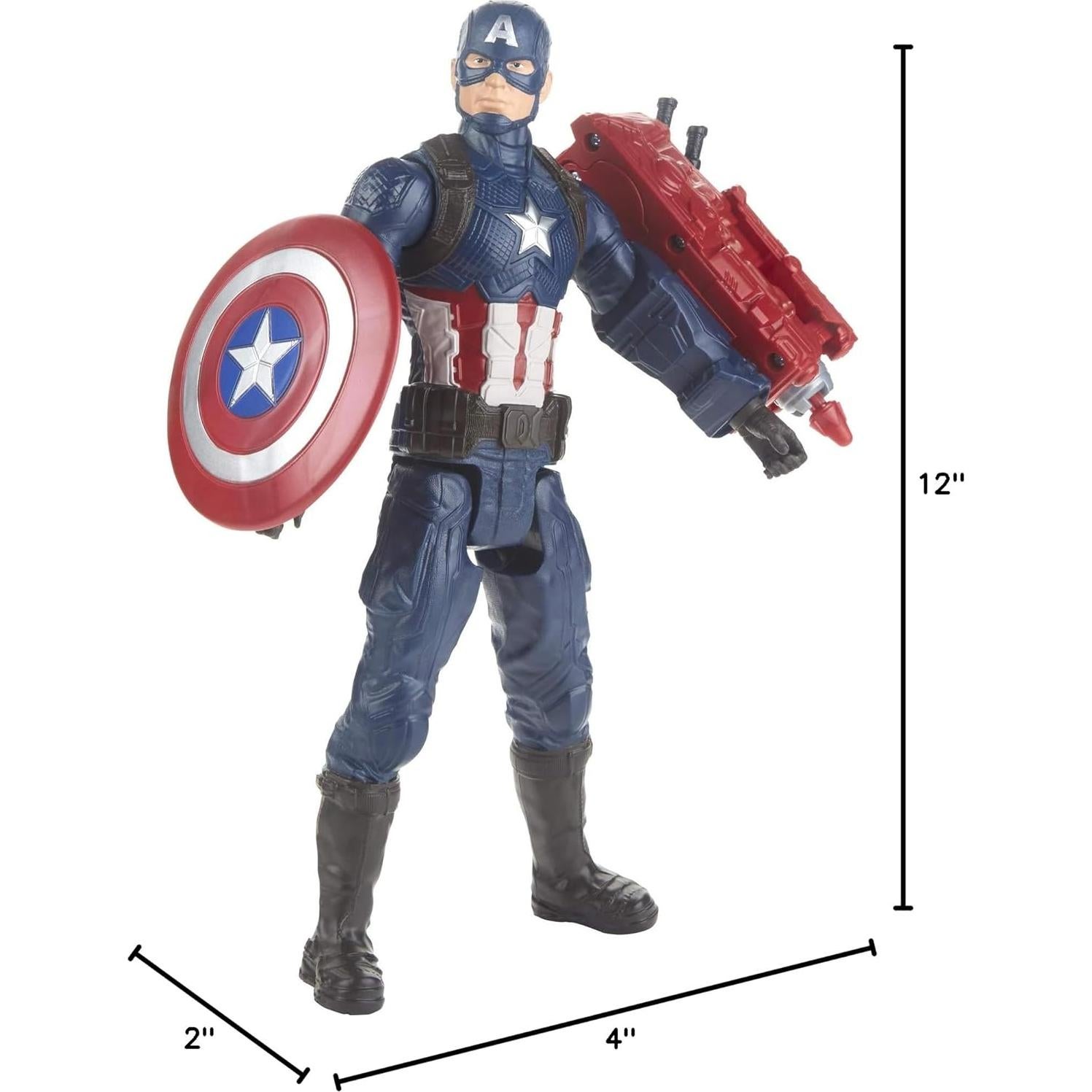 Avengers: Endgame Titan Hero Series Captain America 12"-Scale Super Hero Action Figure Toy with Titan Hero Power Fx Port