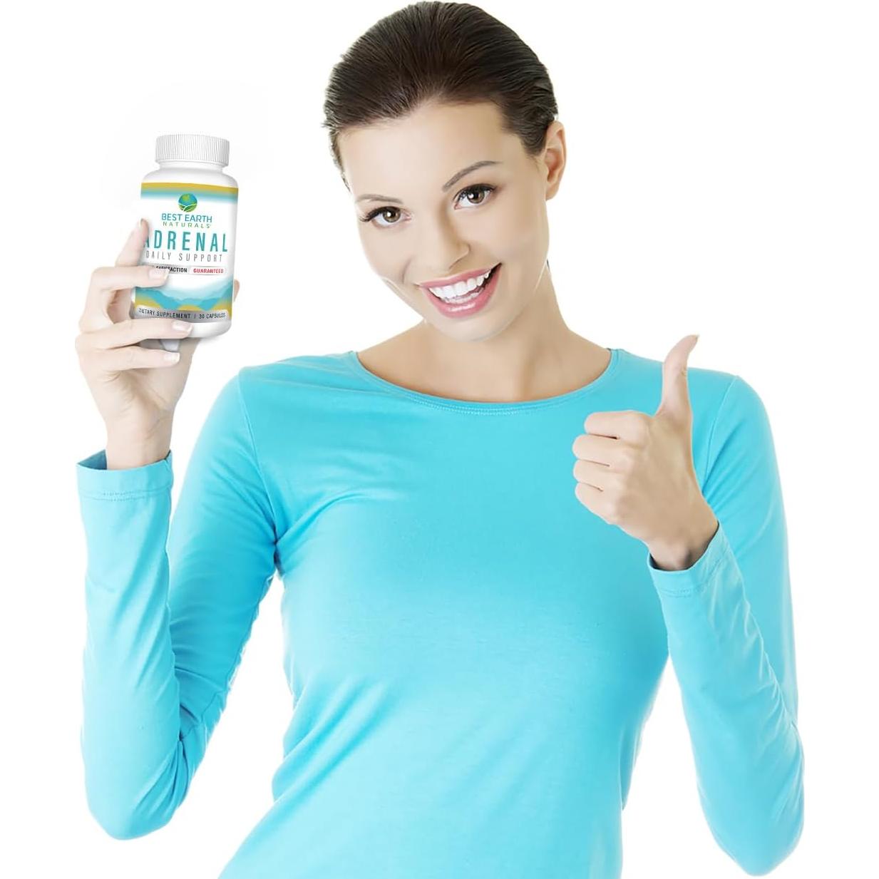 Suplemento Adrenal Mejores Naturales 30 Cápsulas - Albahaca Sagrada, Vitaminas B, Ashwagandha