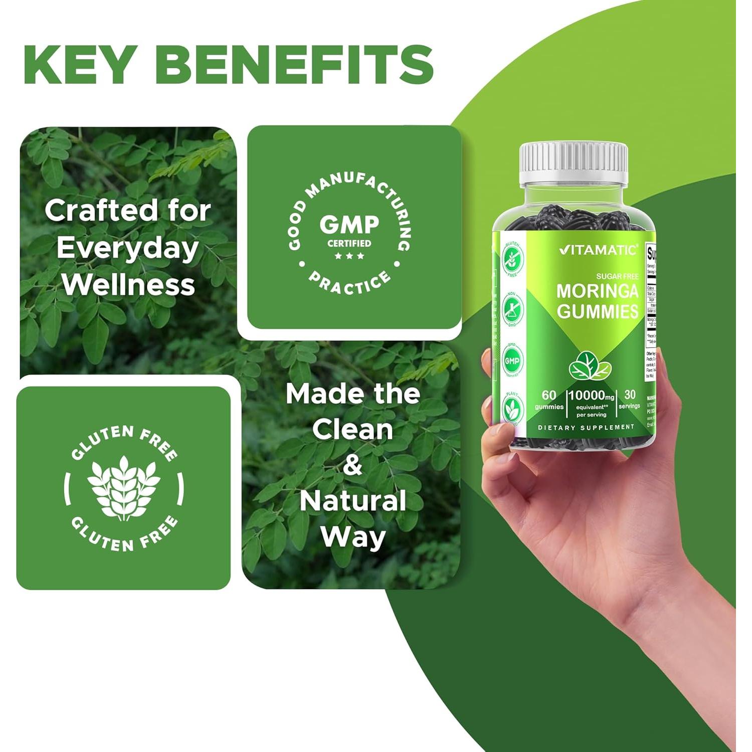 Gomitas Veganas de Moringa Vitamatic 60 Unidades Sin Azúcar