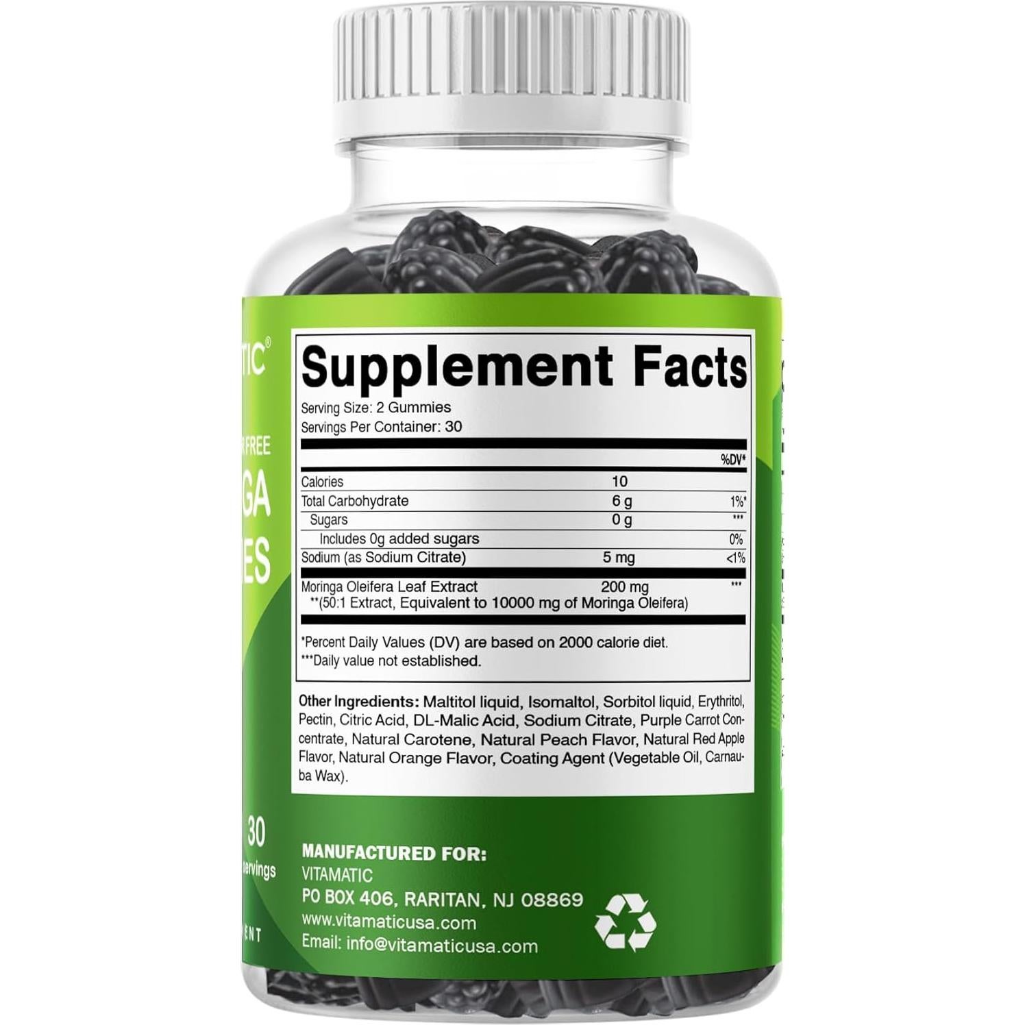 Gomitas Veganas de Moringa Vitamatic 60 Unidades Sin Azúcar