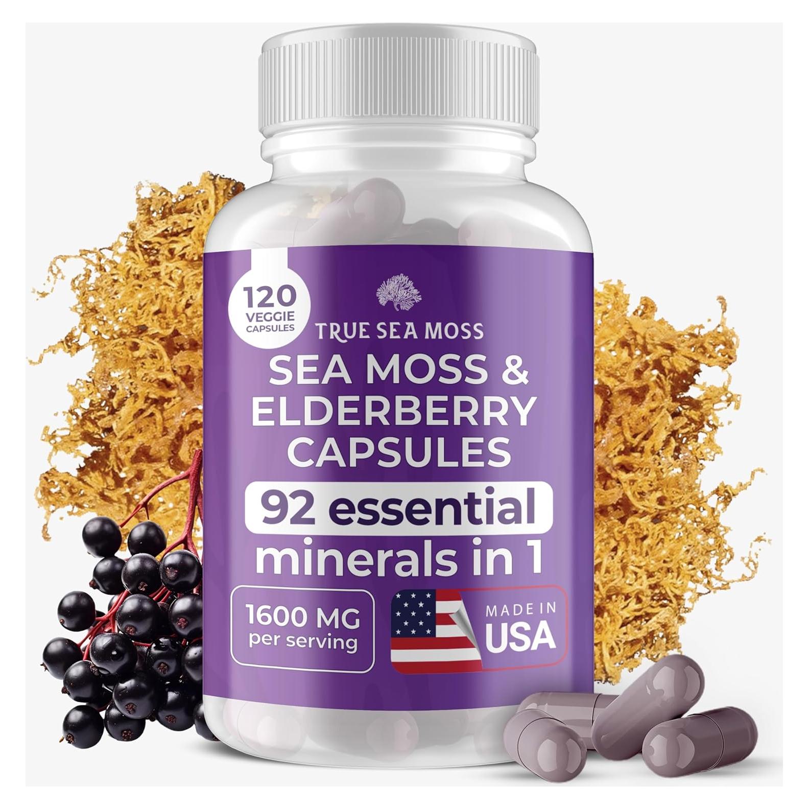 Cápsulas de Musgo Marino Irlandés TrueSeaMoss 120 Unidades 1600mg