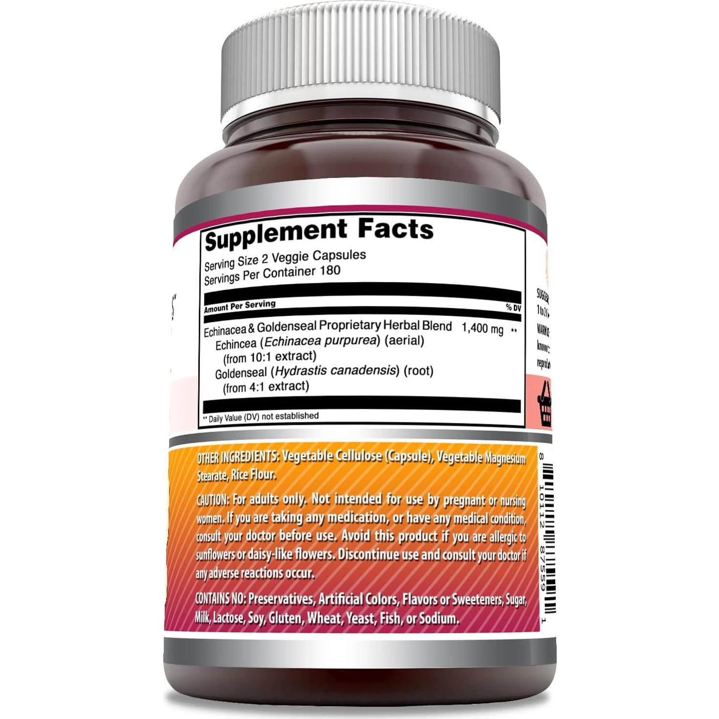 Suplemento de Equinácea Amazing Formulas 1400 Mg 360 Cápsulas