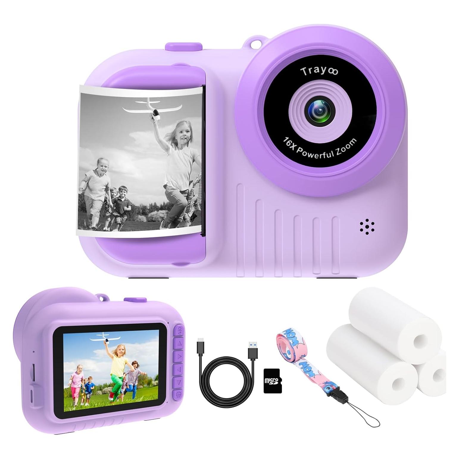 Cámara Instantánea Trayoo para Niños 3.5" Púrpura 12MP